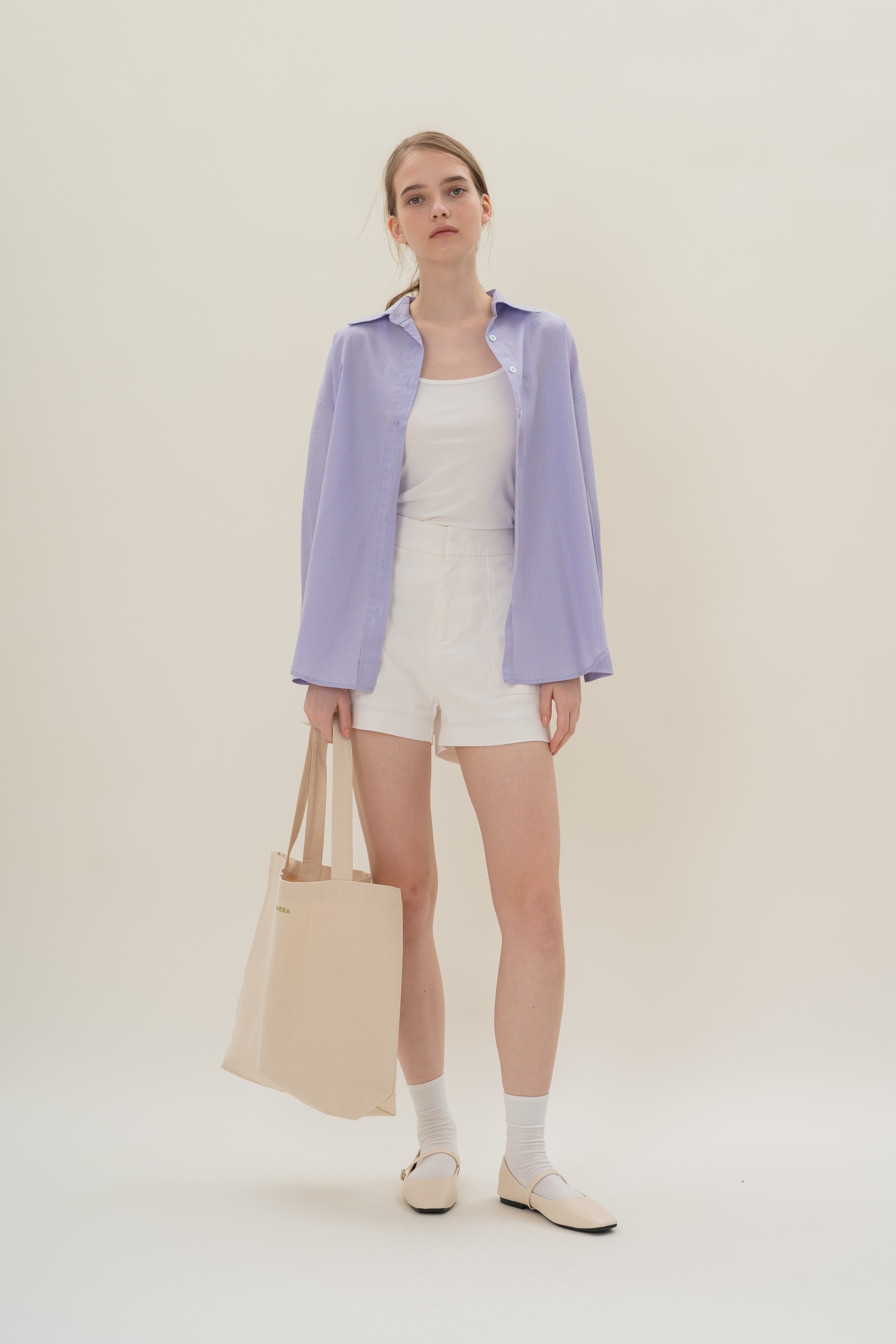 Studios Shirt in Blue Peach Stripes