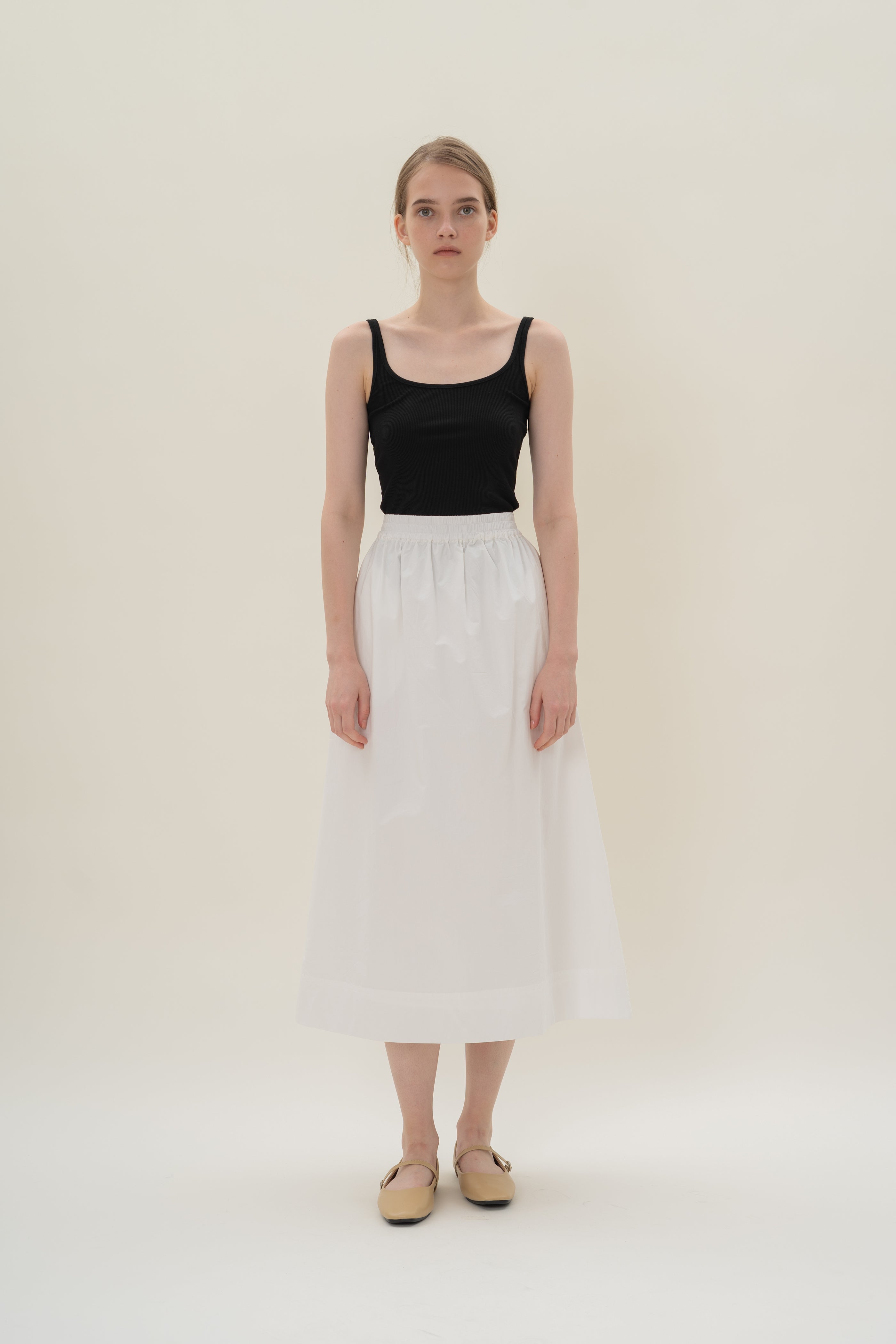 Soft Ribbed Tank Top in Black