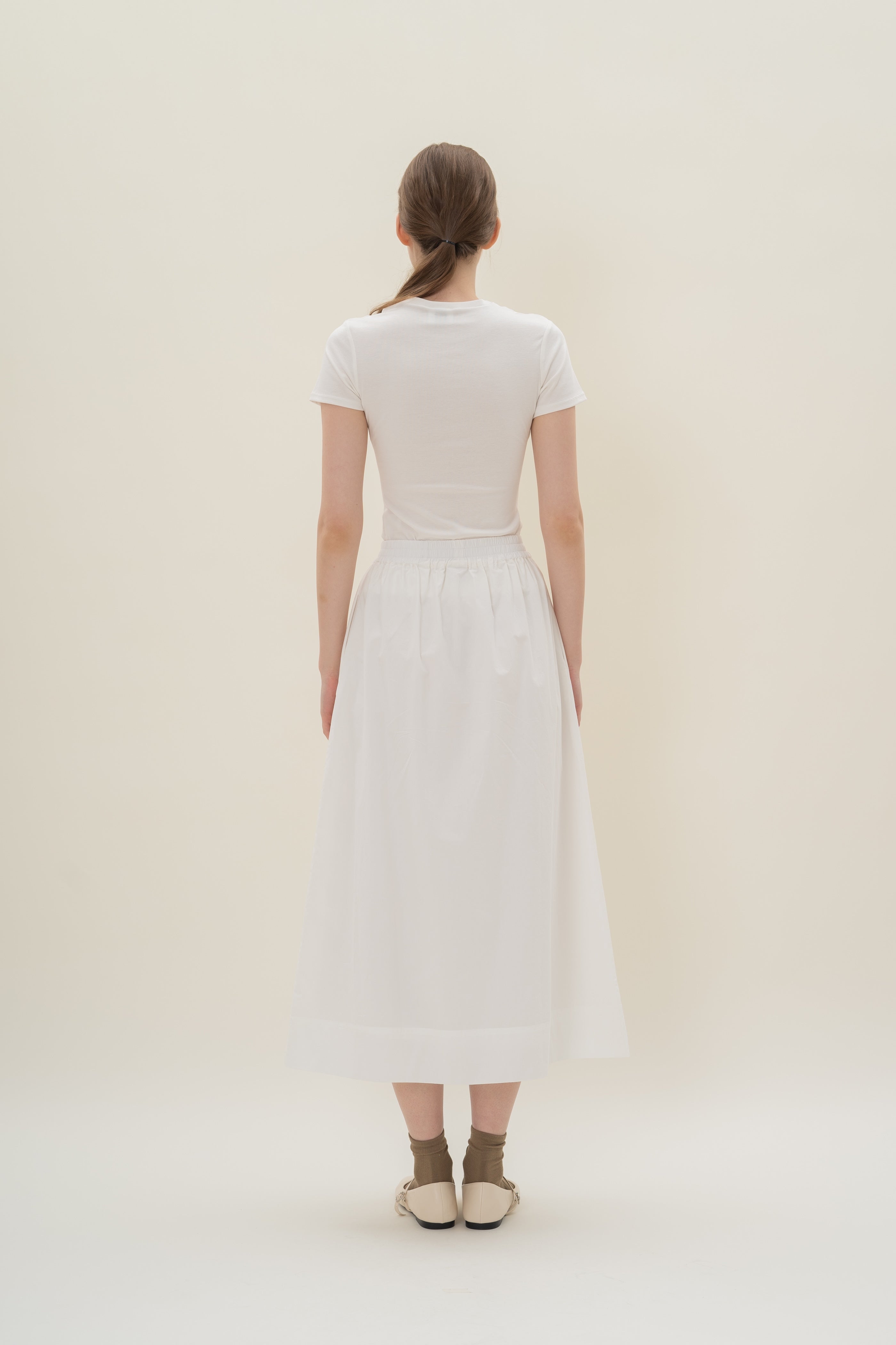 Stretch Cotton Tee in White