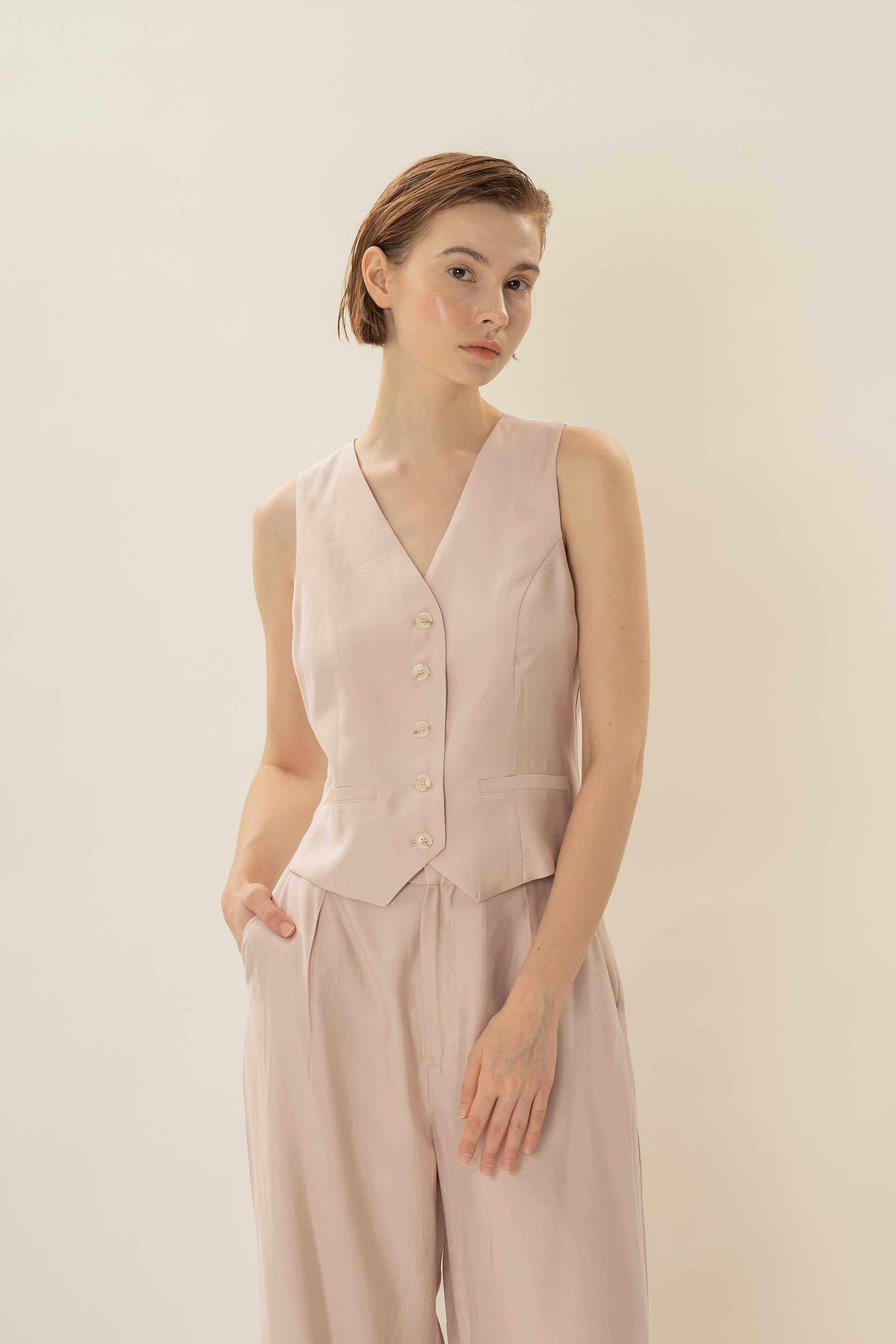 Classic Waistcoat in Petal Pink