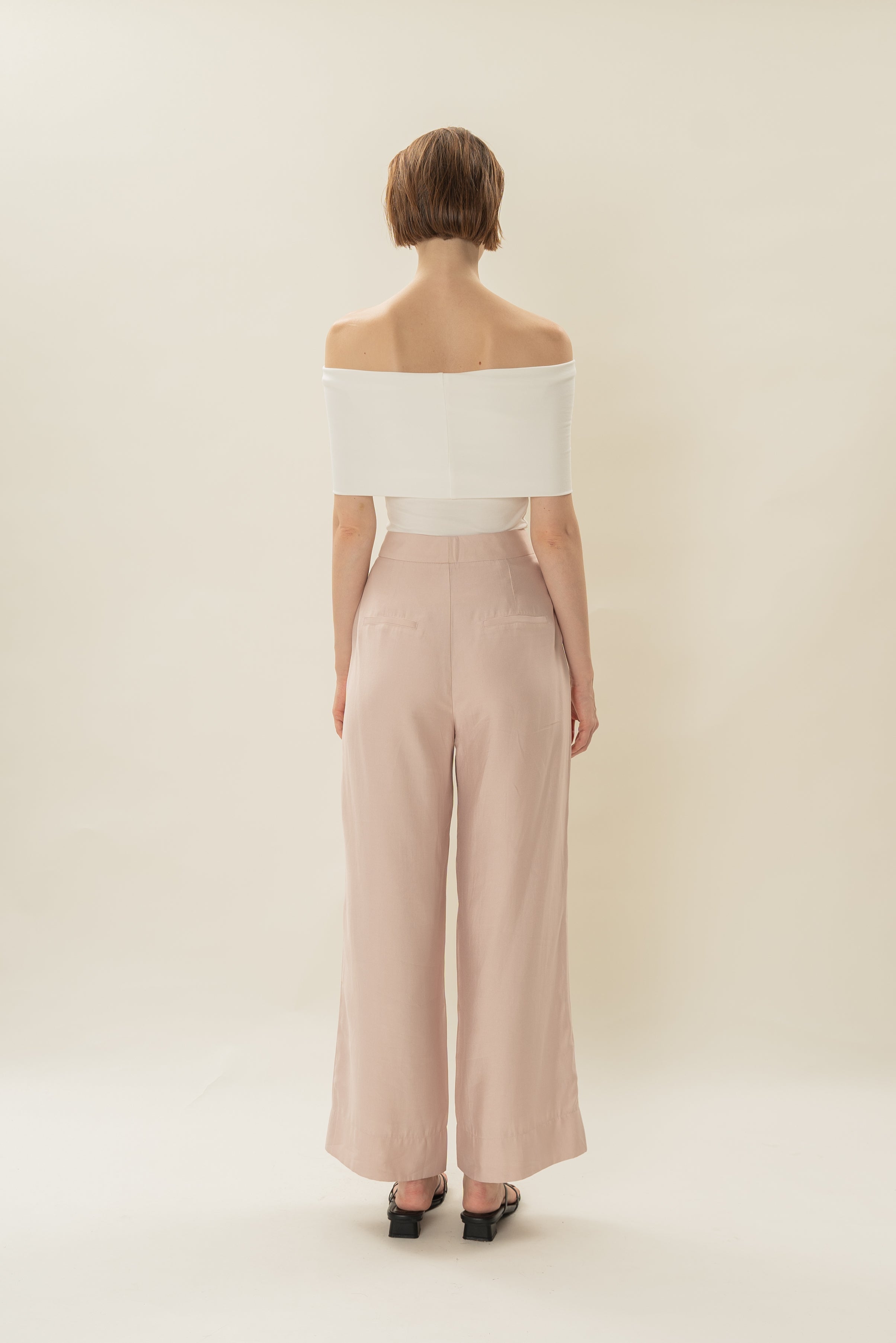 Classic Pleated Trousers in Petal Pink