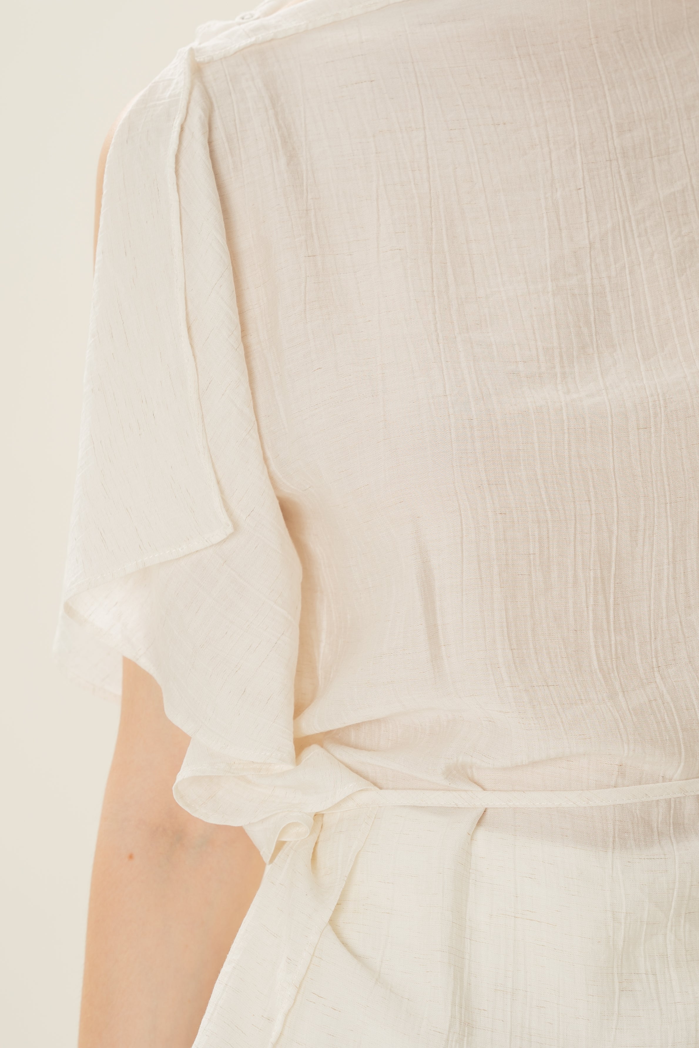 Asymmetrical Draped Top in Ivory