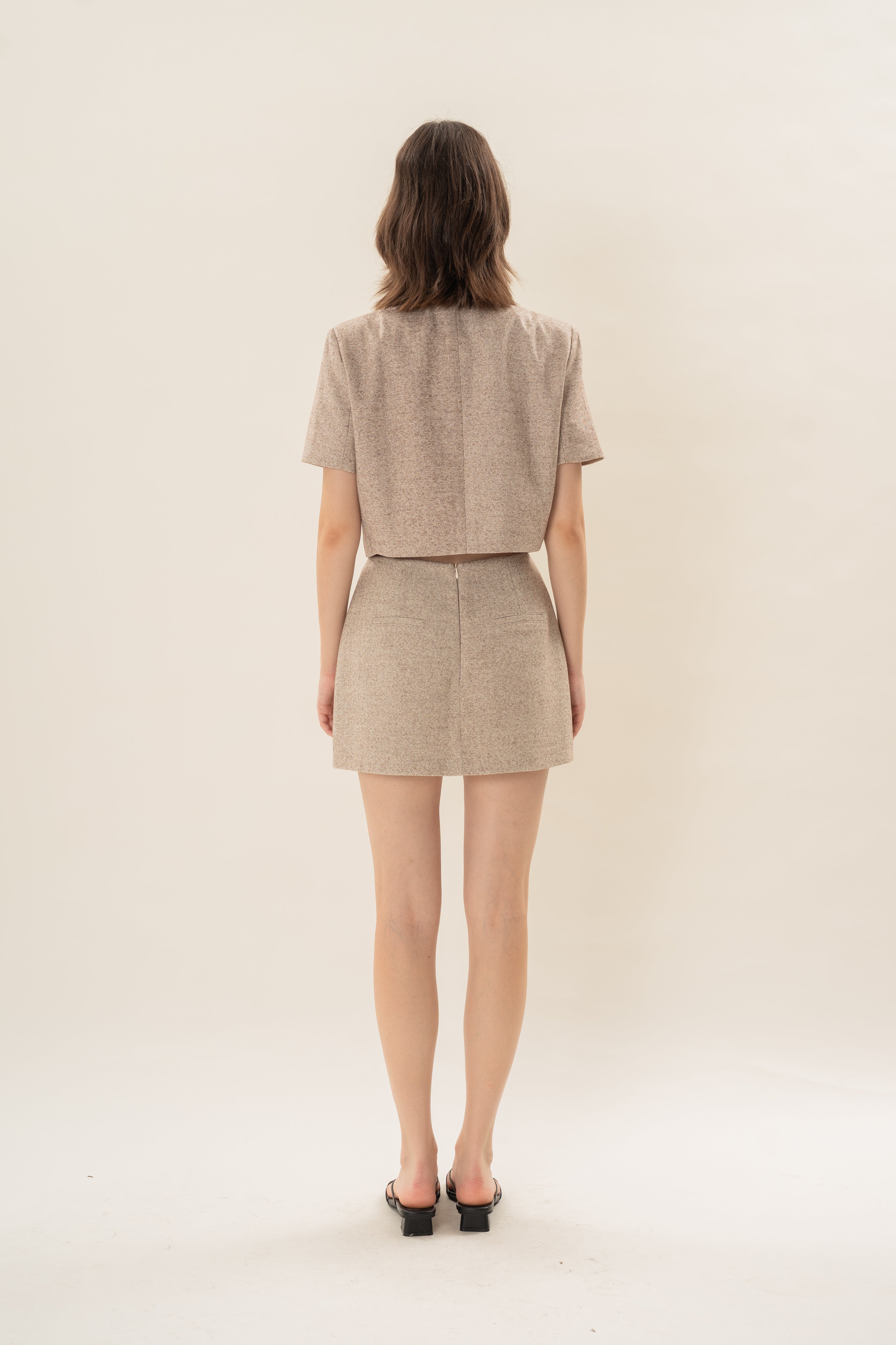 Textured Skort in Beige