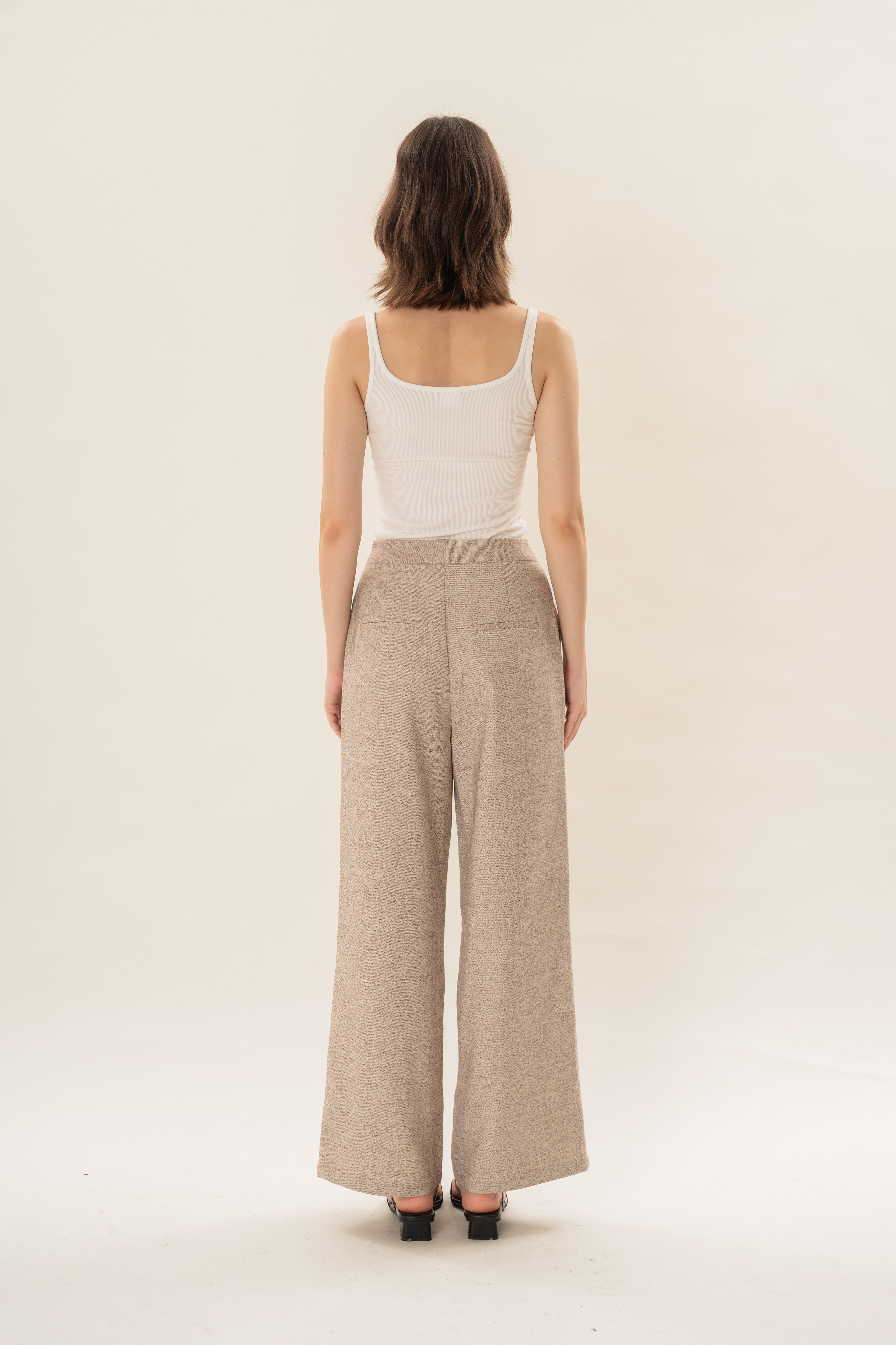 Textured Suiting Trousers in Beige