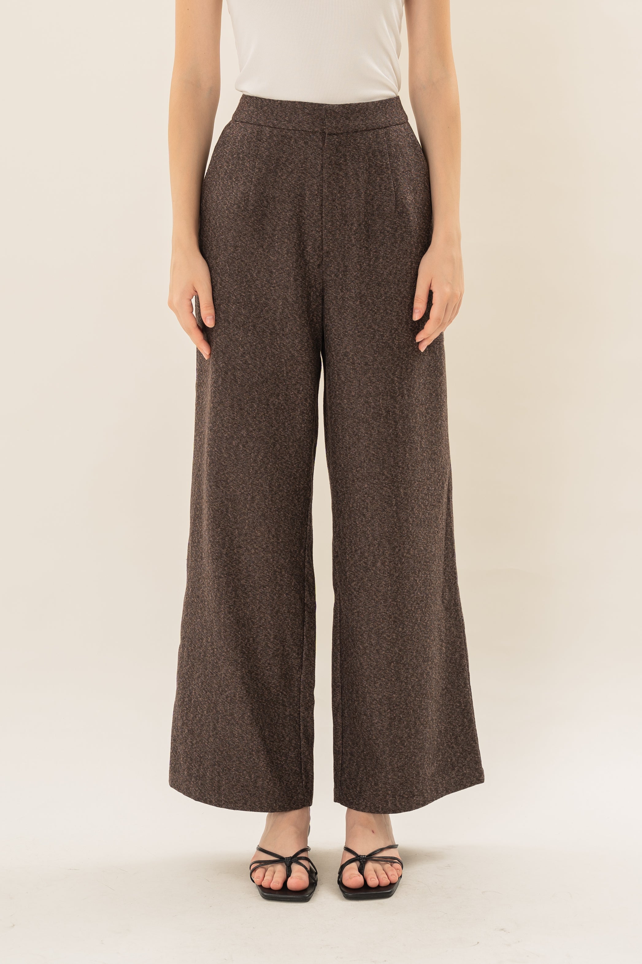 Textured Suiting Trousers in Umber