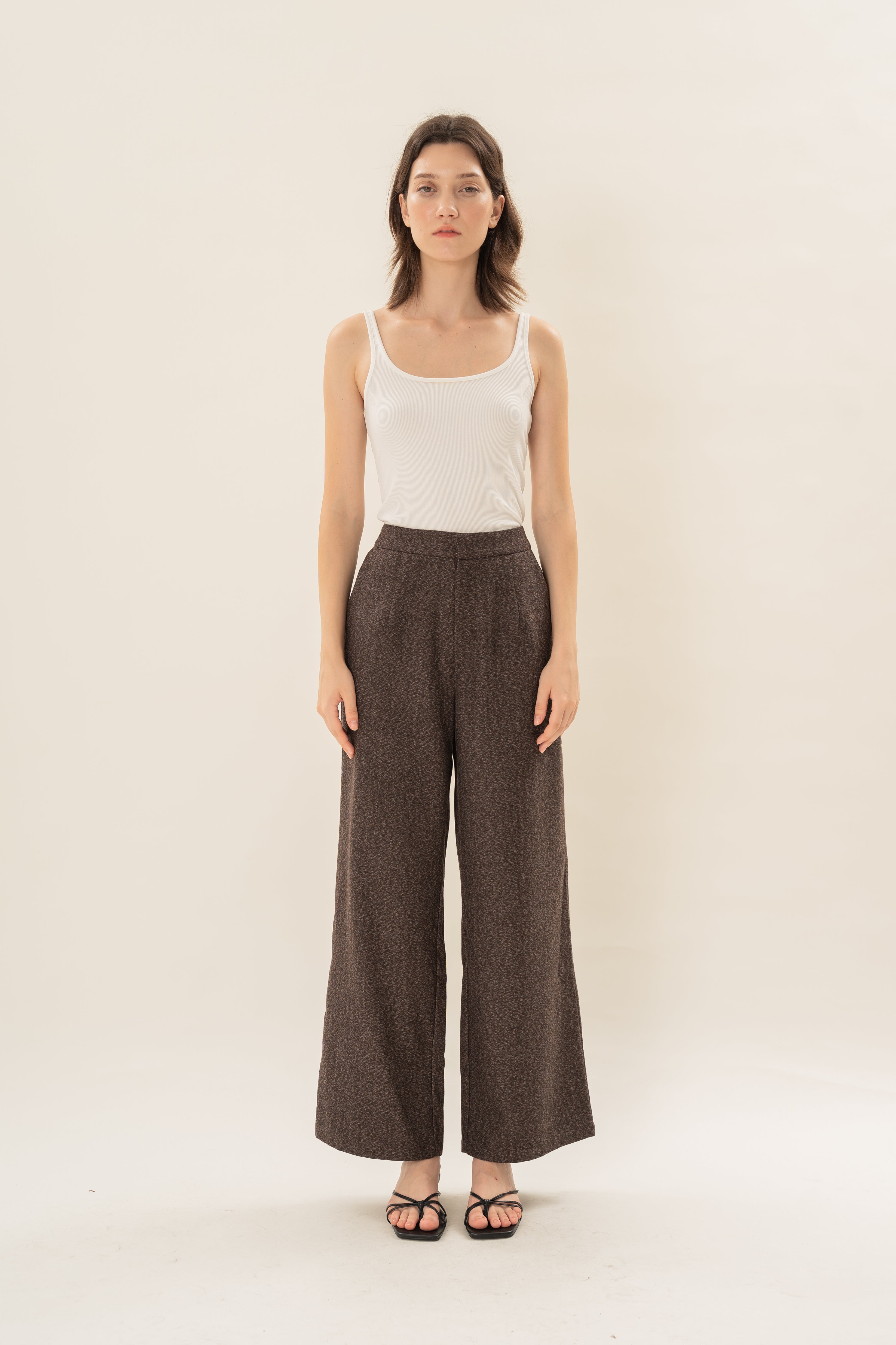 Textured Suiting Trousers in Umber