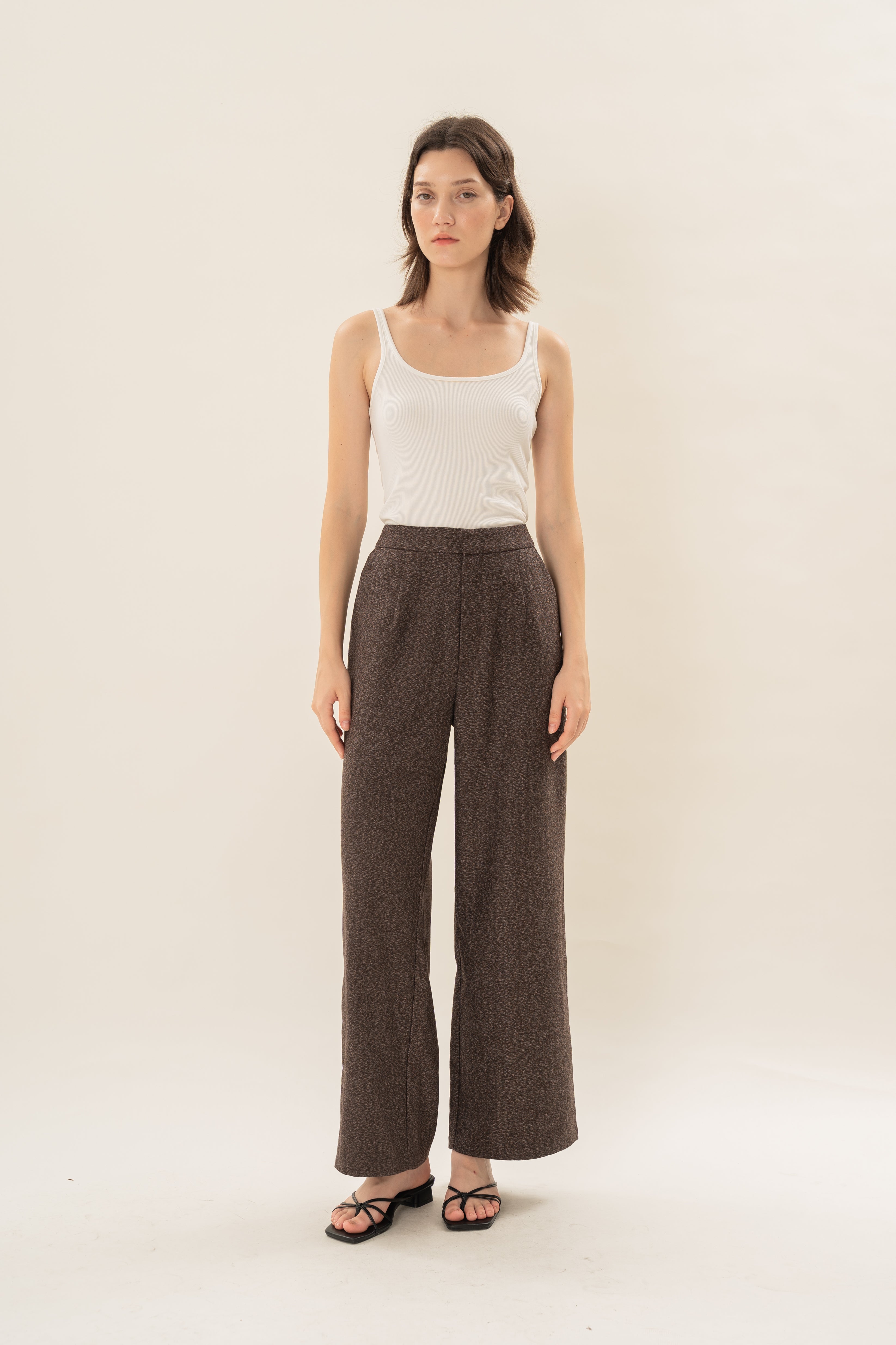 Textured Suiting Trousers in Umber