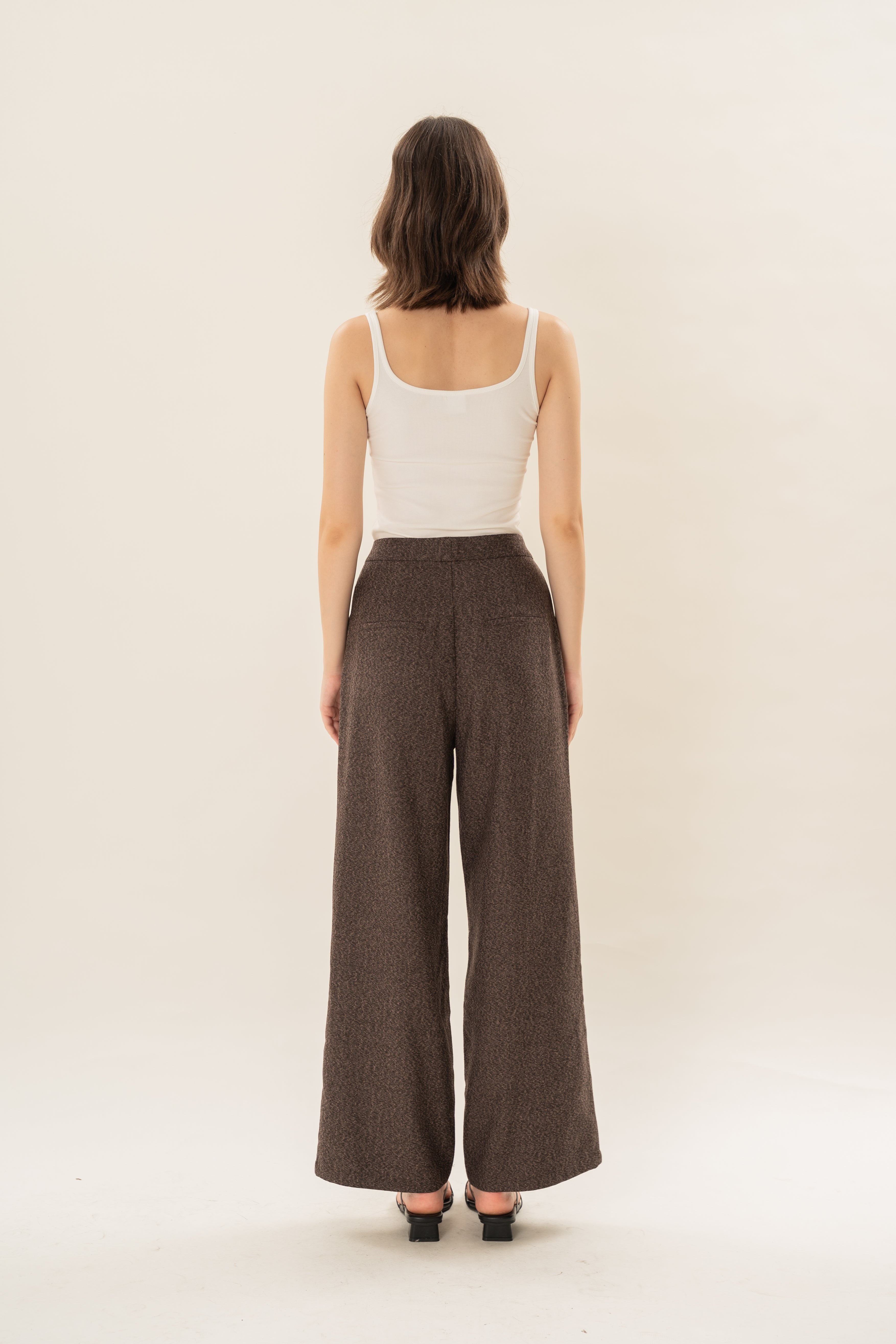 Textured Suiting Trousers in Umber