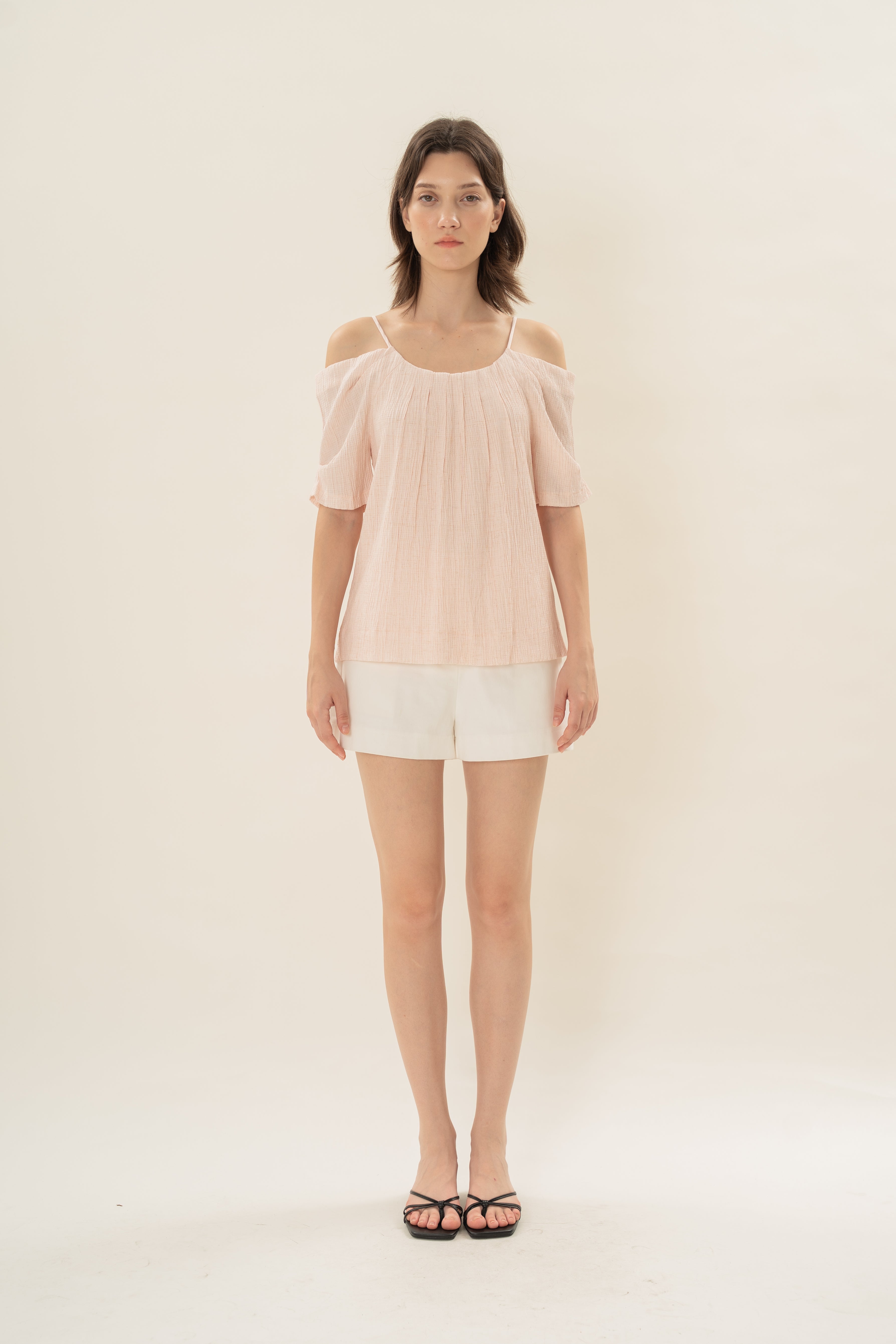 Textured Strap Swing Top in Pale Pink