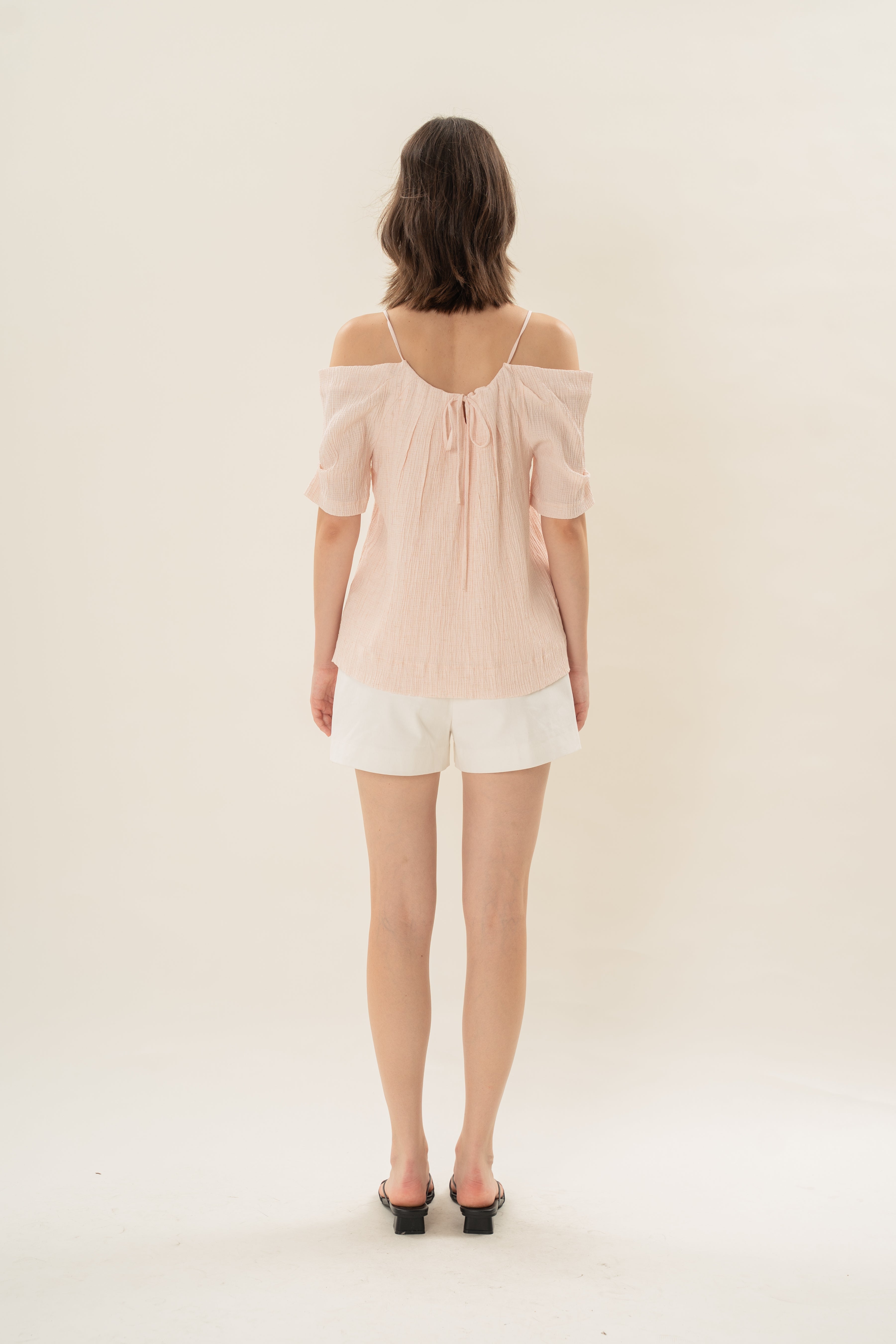 Textured Strap Swing Top in Pale Pink