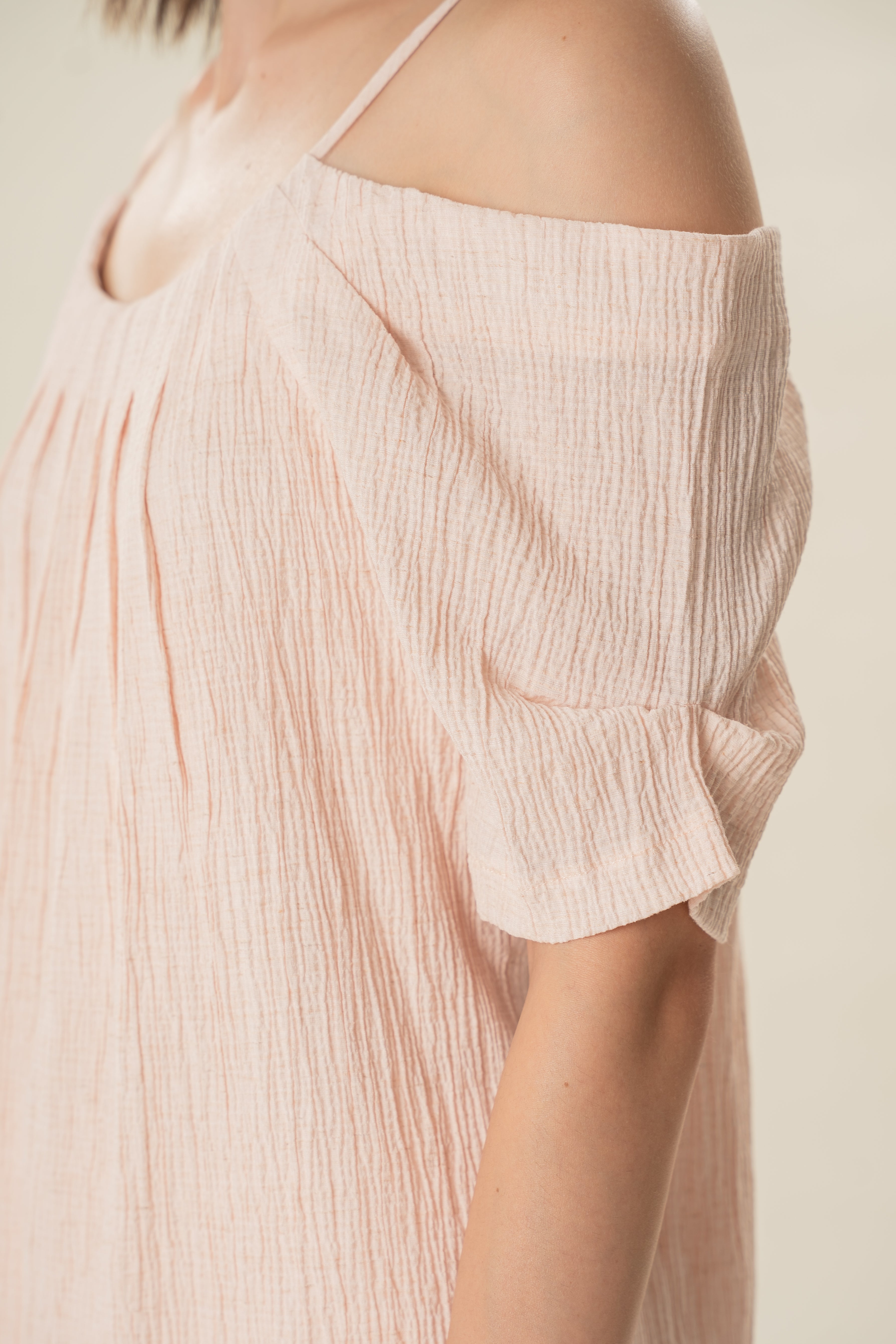 Textured Strap Swing Top in Pale Pink
