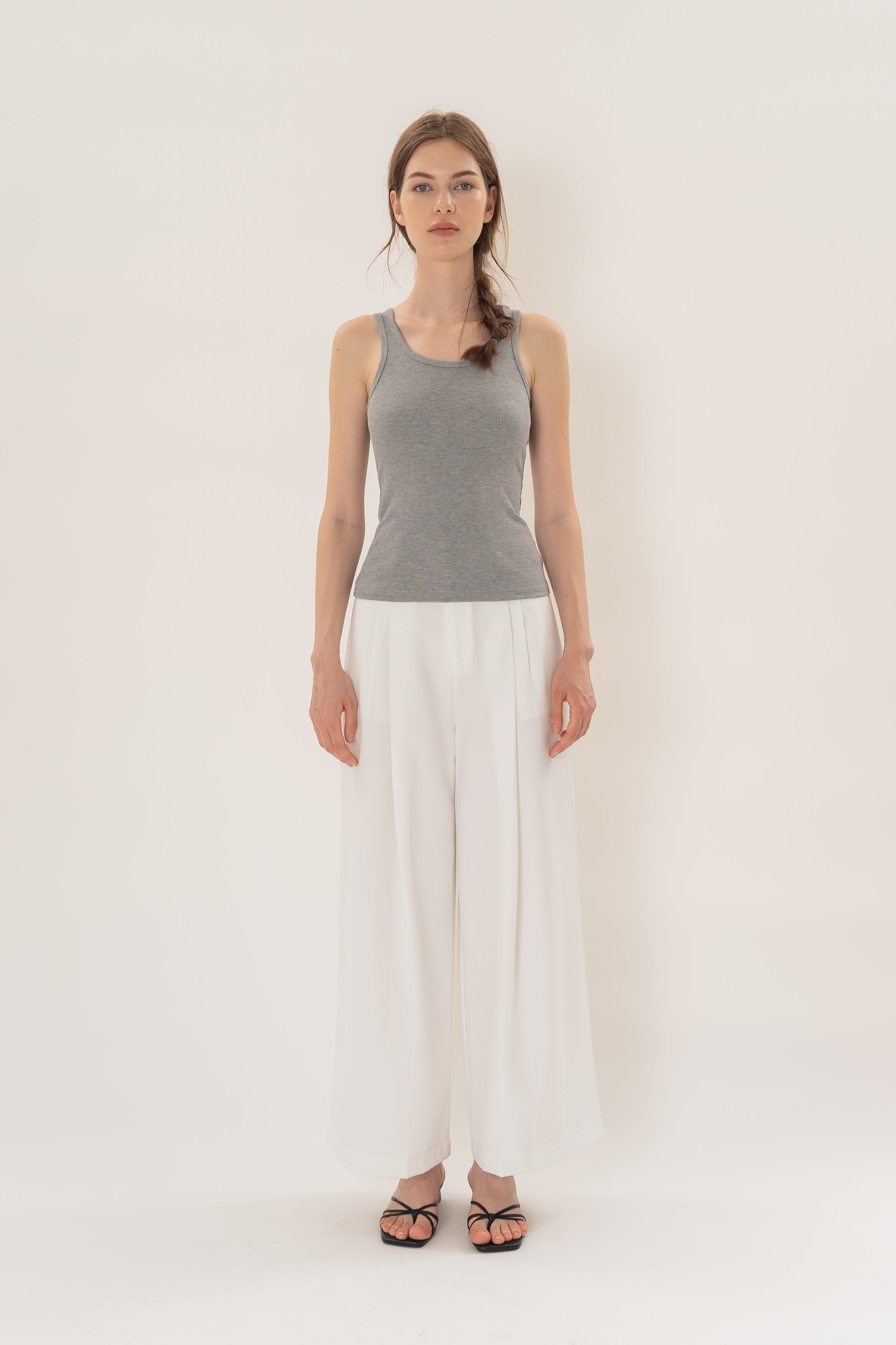 Scoop Neck Tank Top in Heather Grey