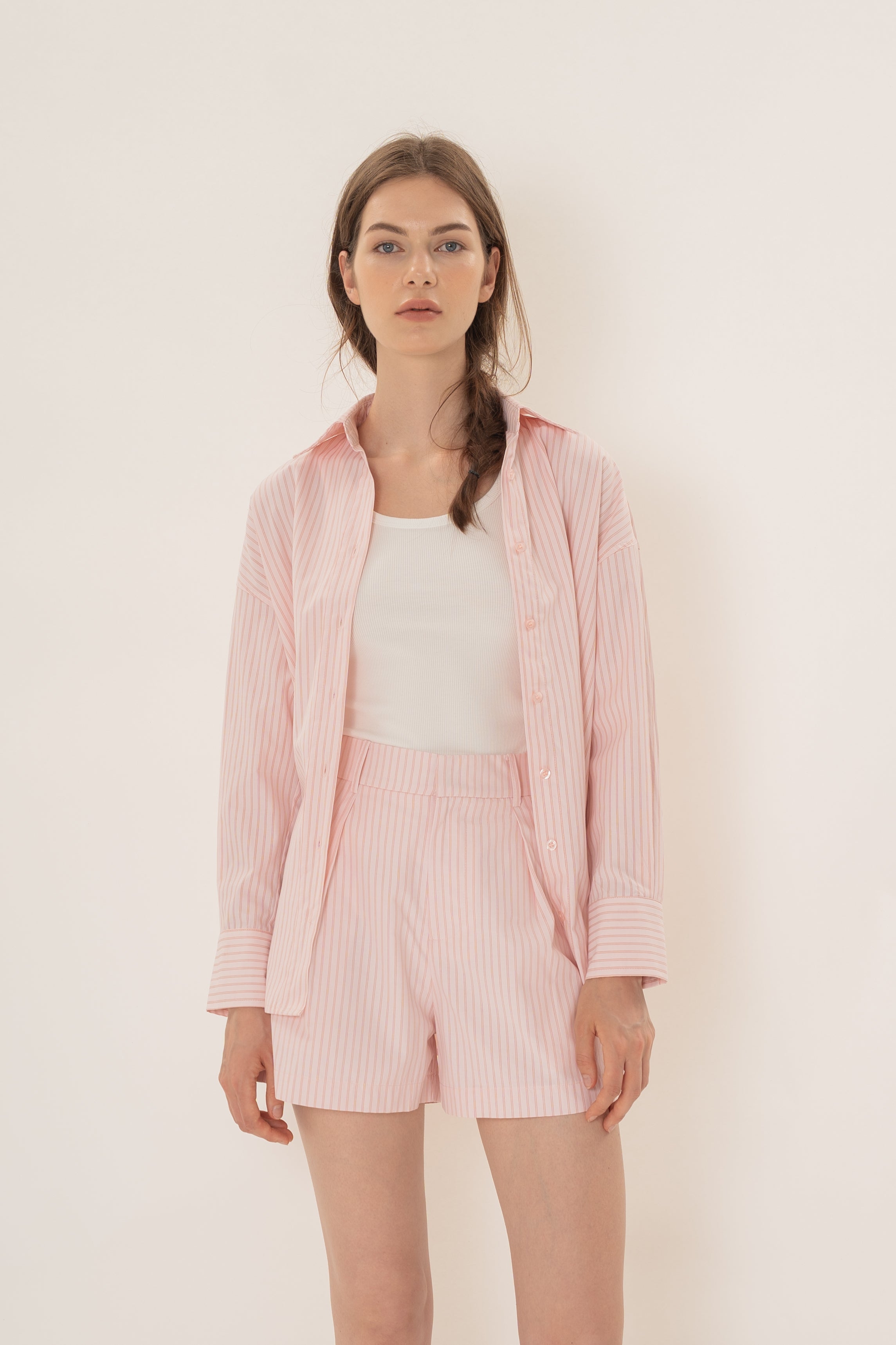 Long Sleeved Shirt in Roseate Stripe