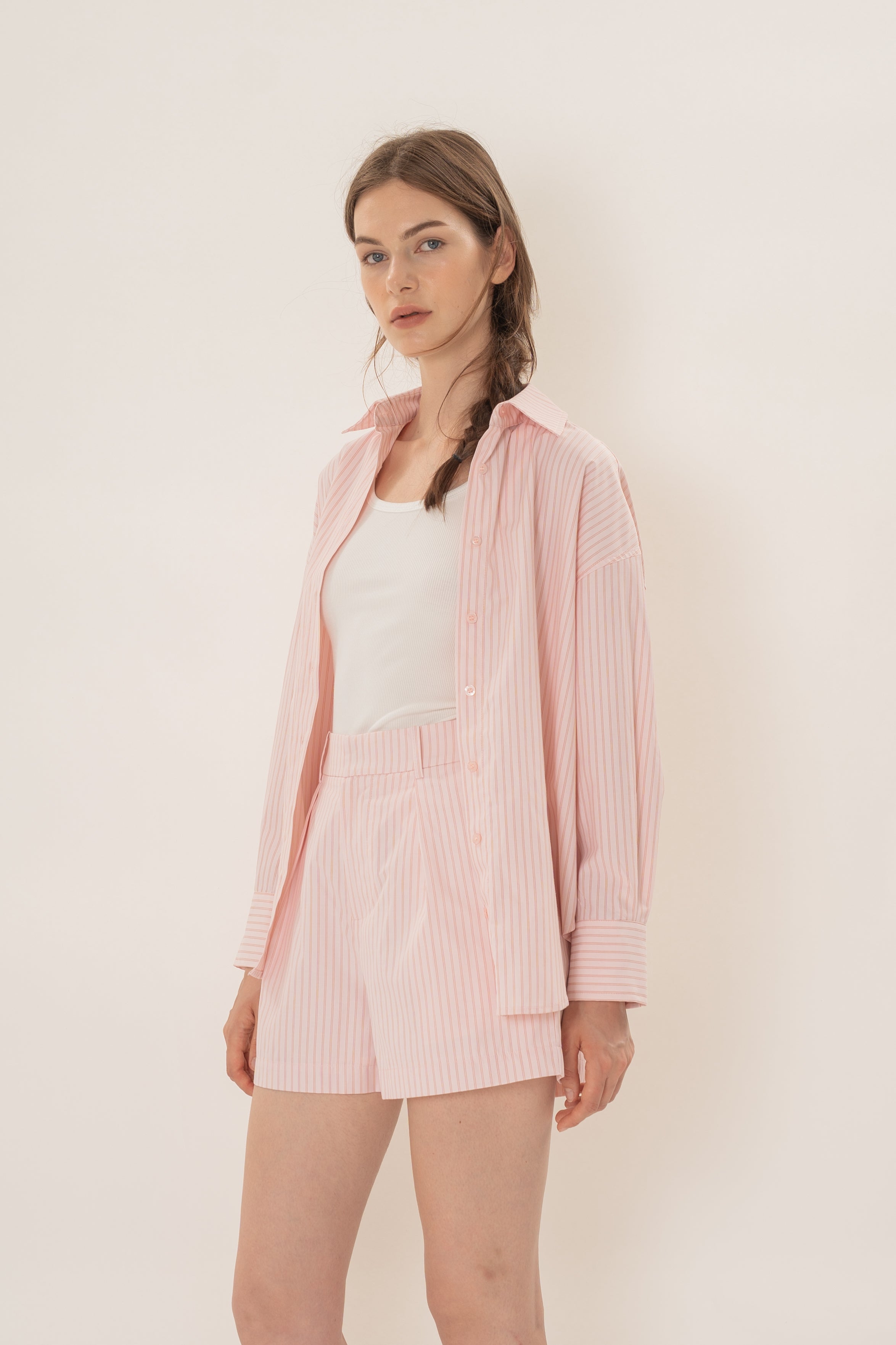 Long Sleeved Shirt in Roseate Stripe