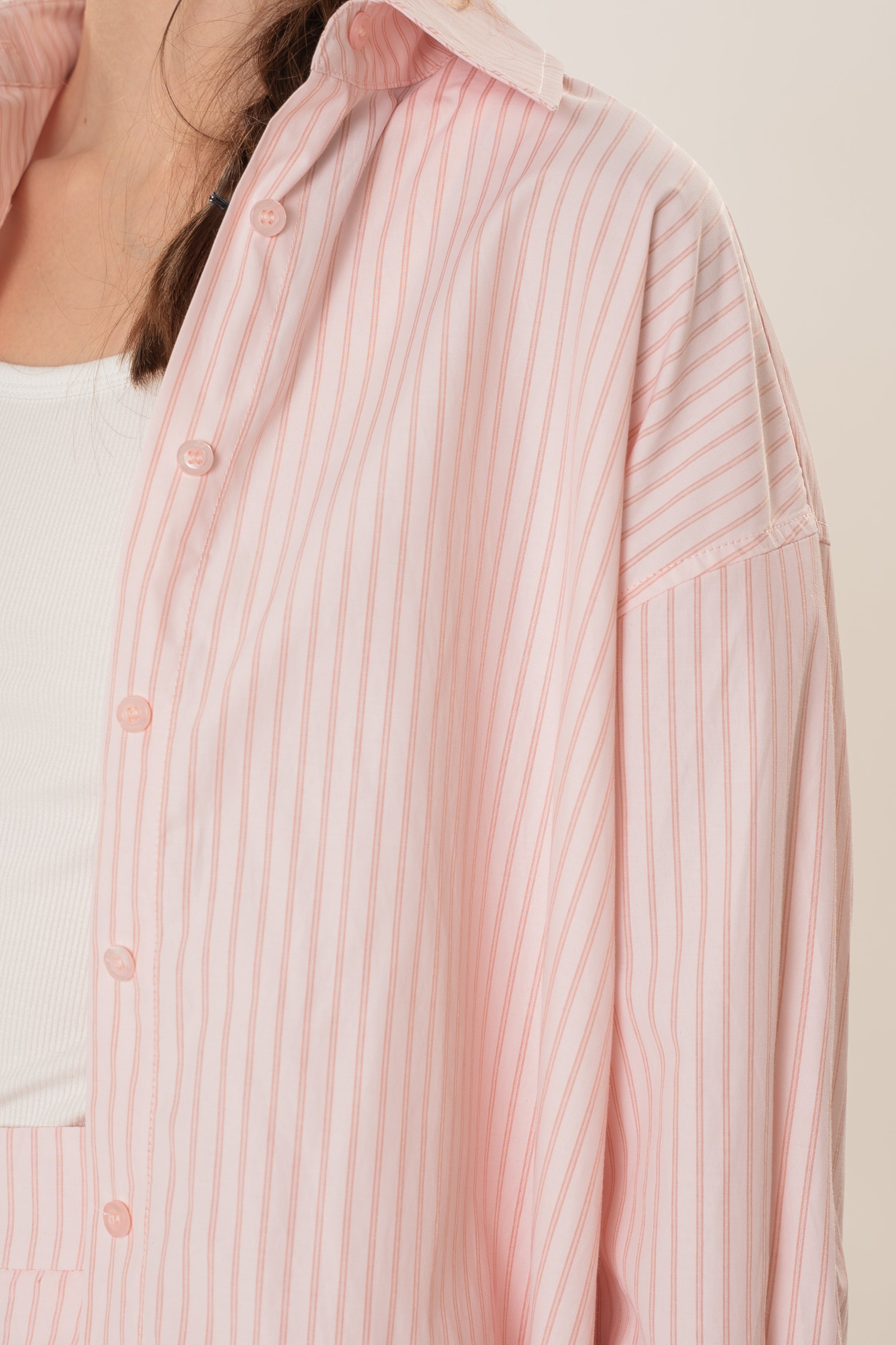 Long Sleeved Shirt in Roseate Stripe