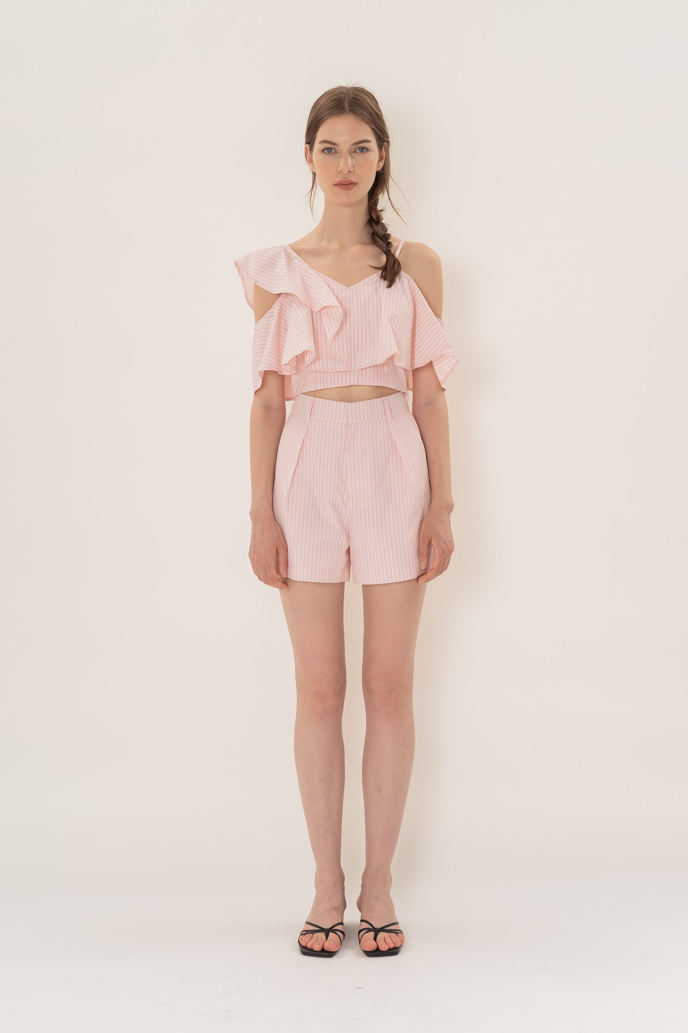 Asymmetrical Top in Roseate Stripe