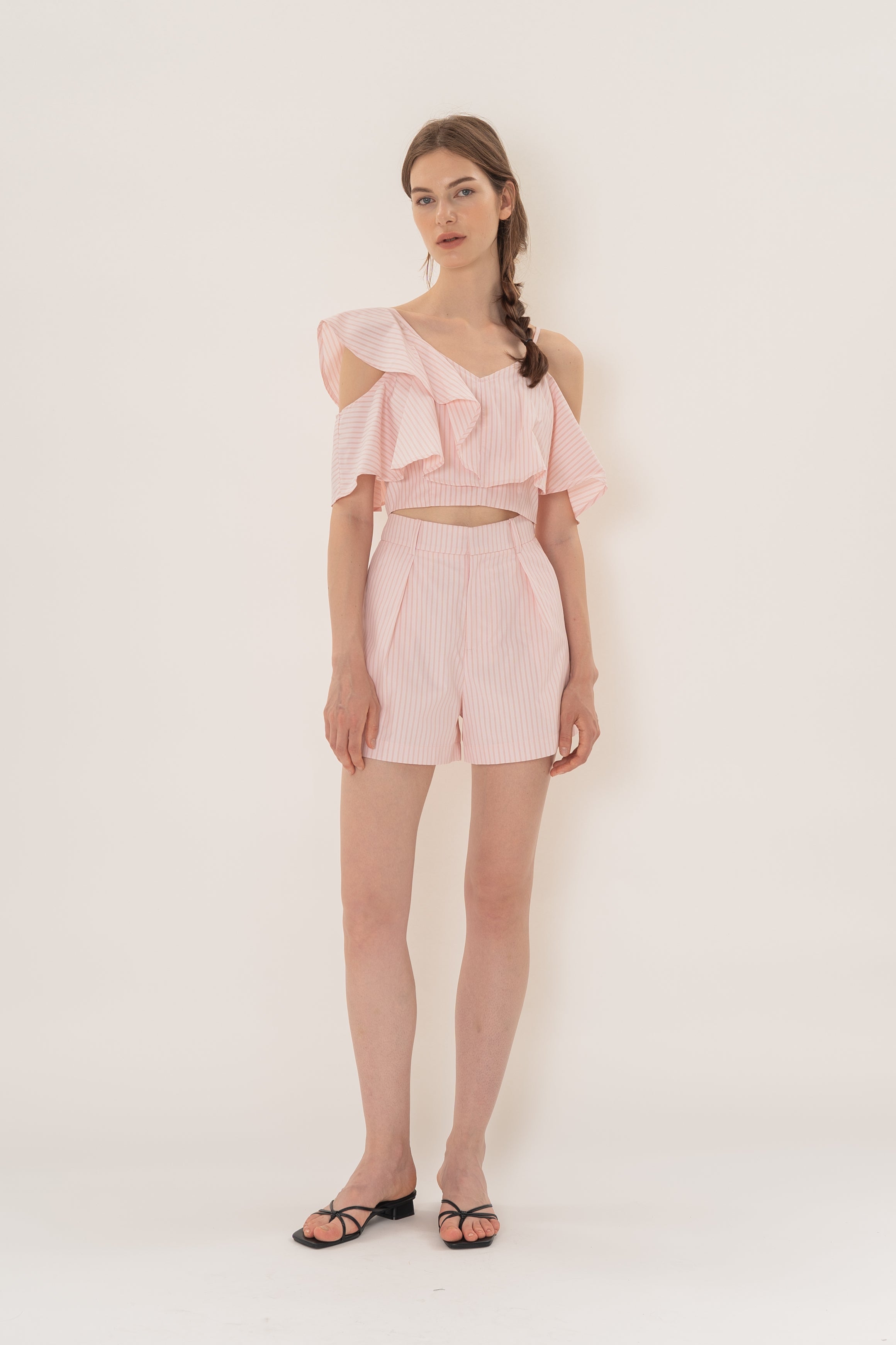 Asymmetrical Top in Roseate Stripe