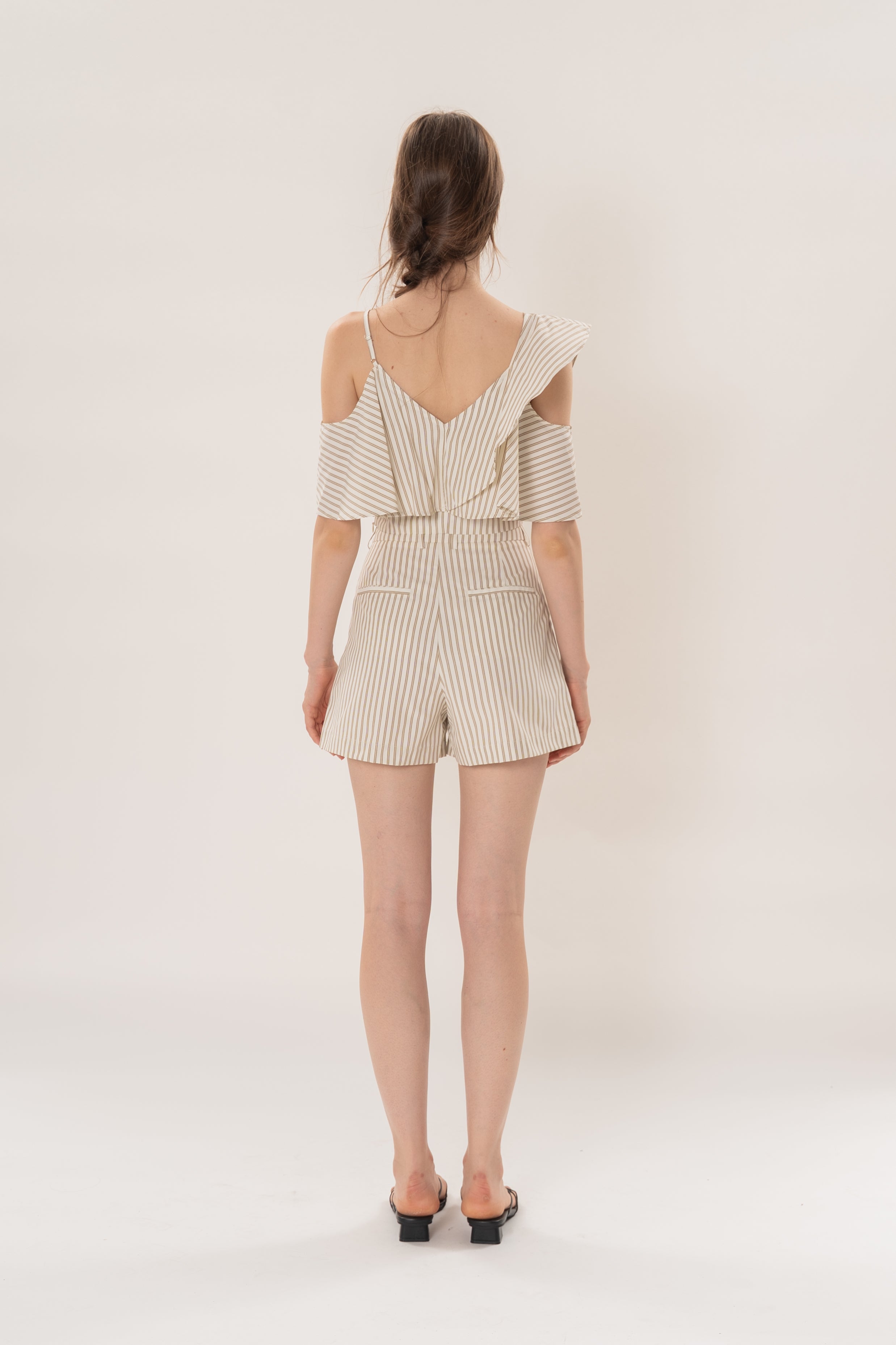 Asymmetrical Top in Tan Stripe