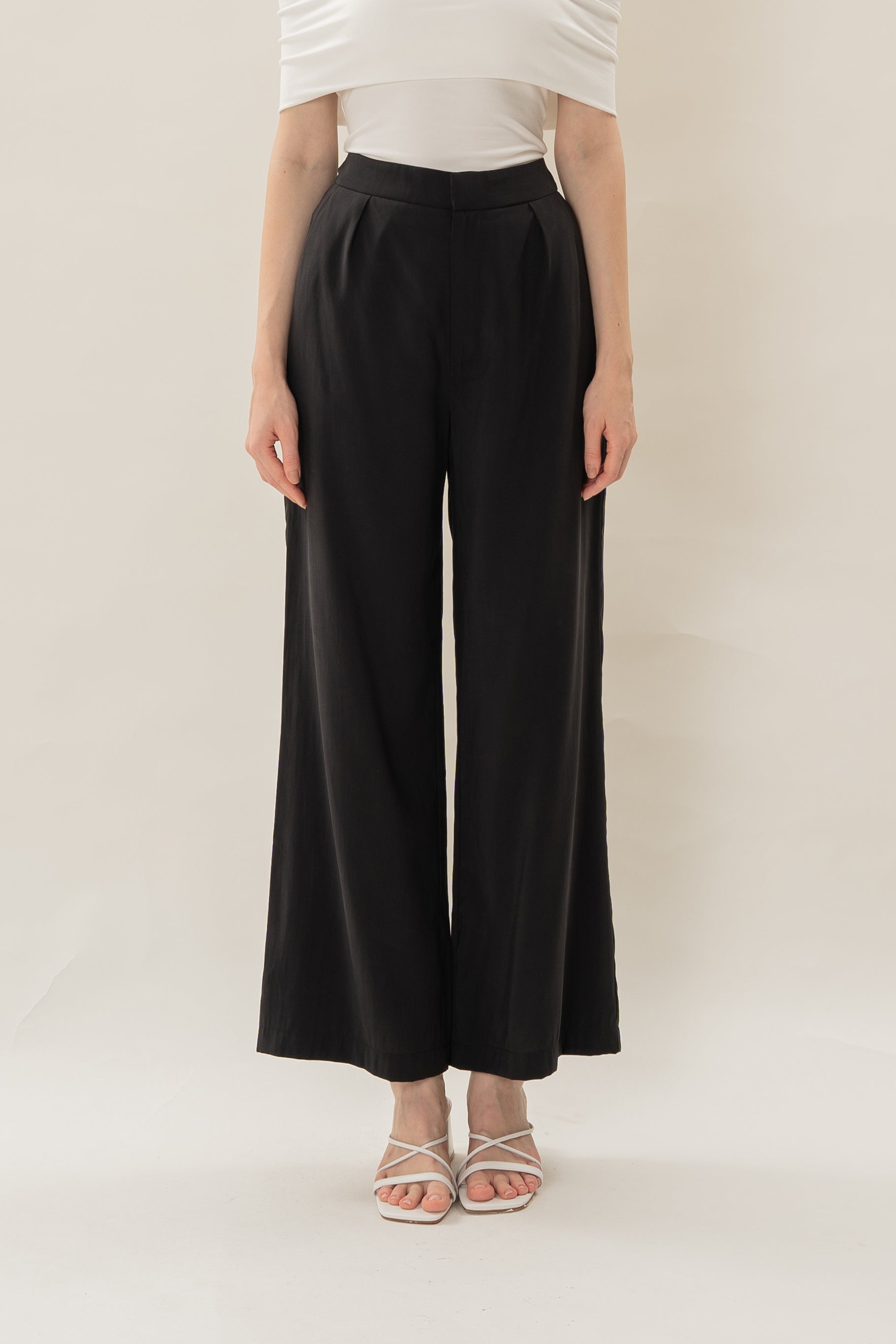 Classic Pleated Trousers in Black