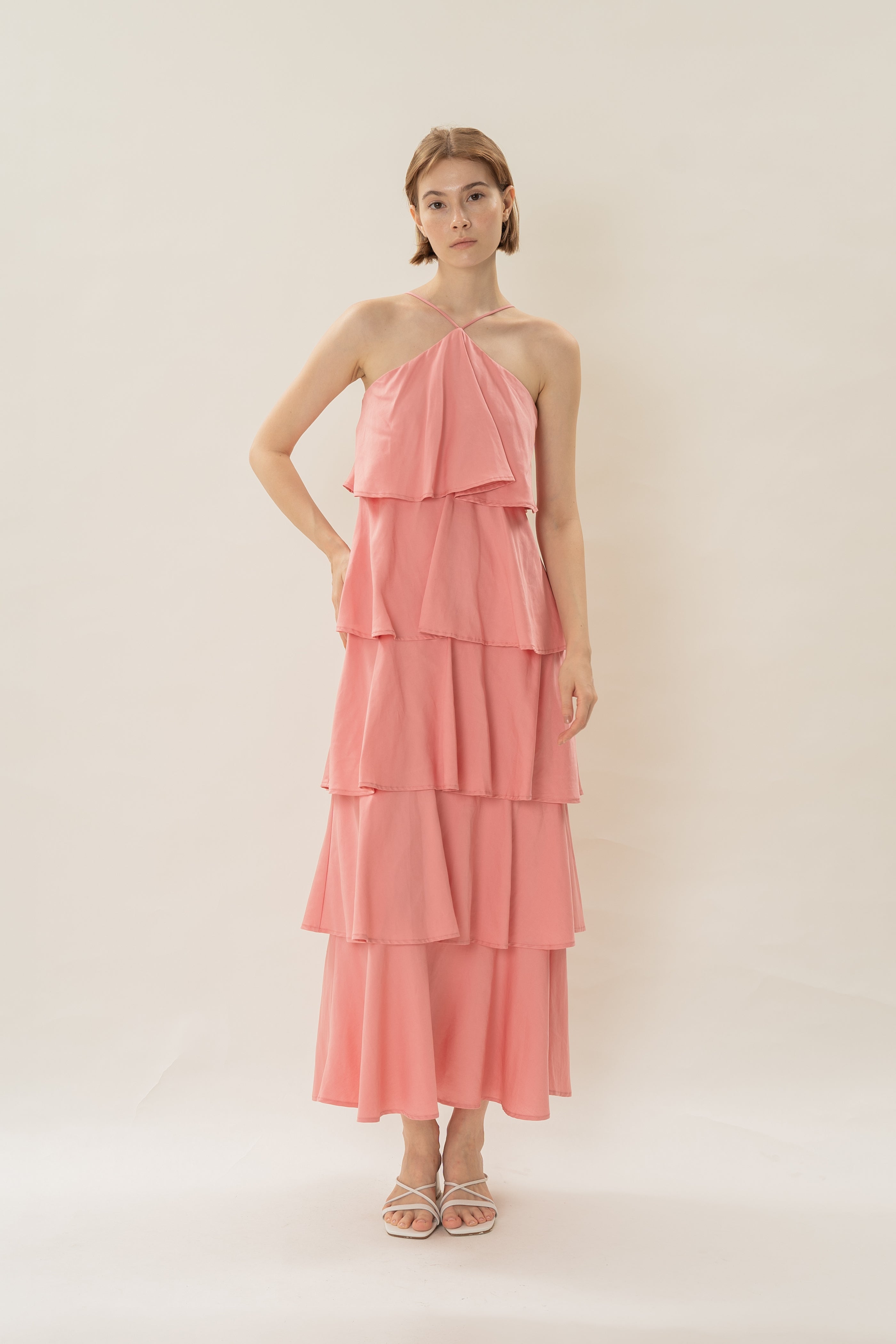 Layered Maxi Dress in Pink