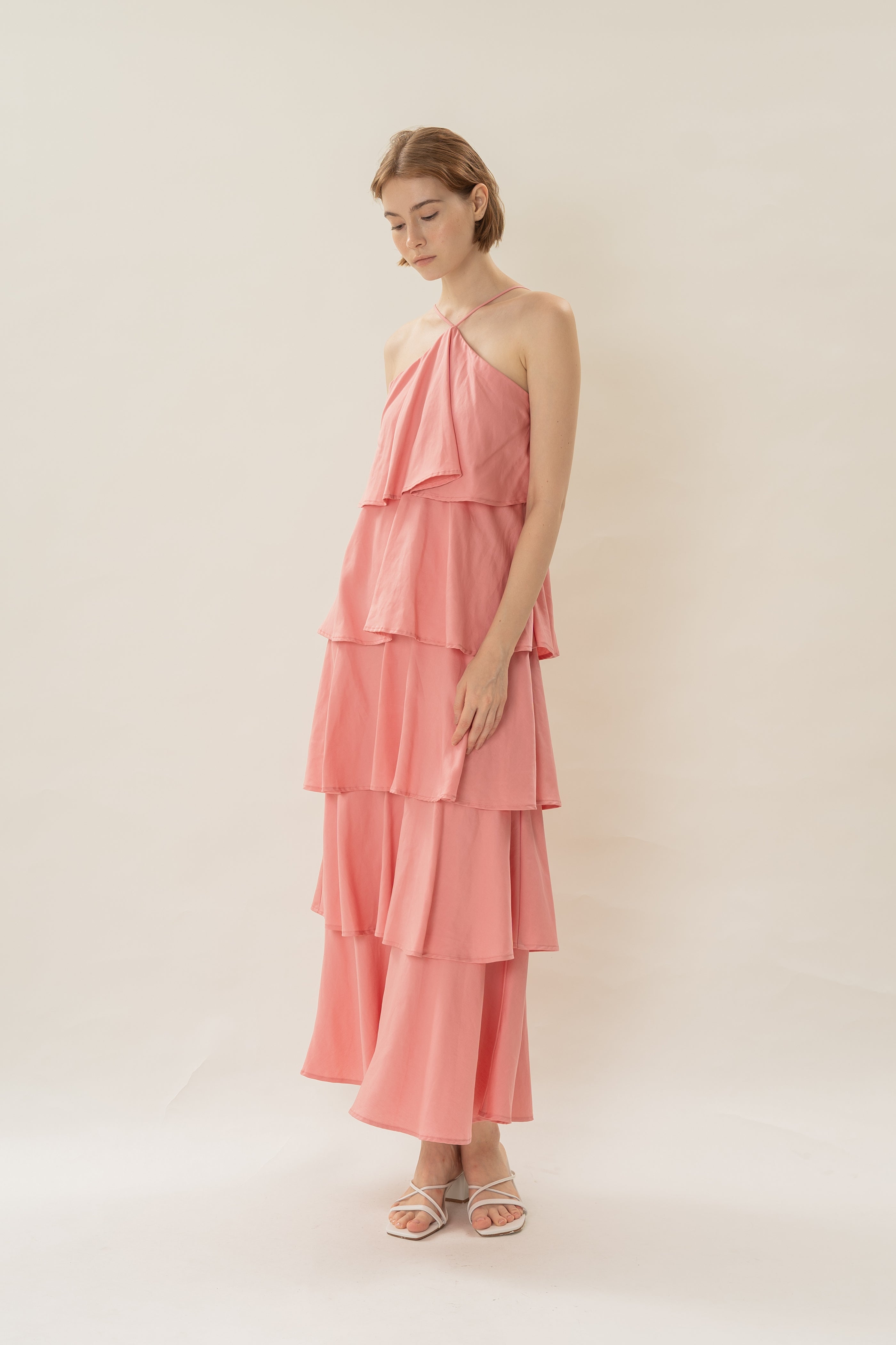 Layered Maxi Dress in Pink