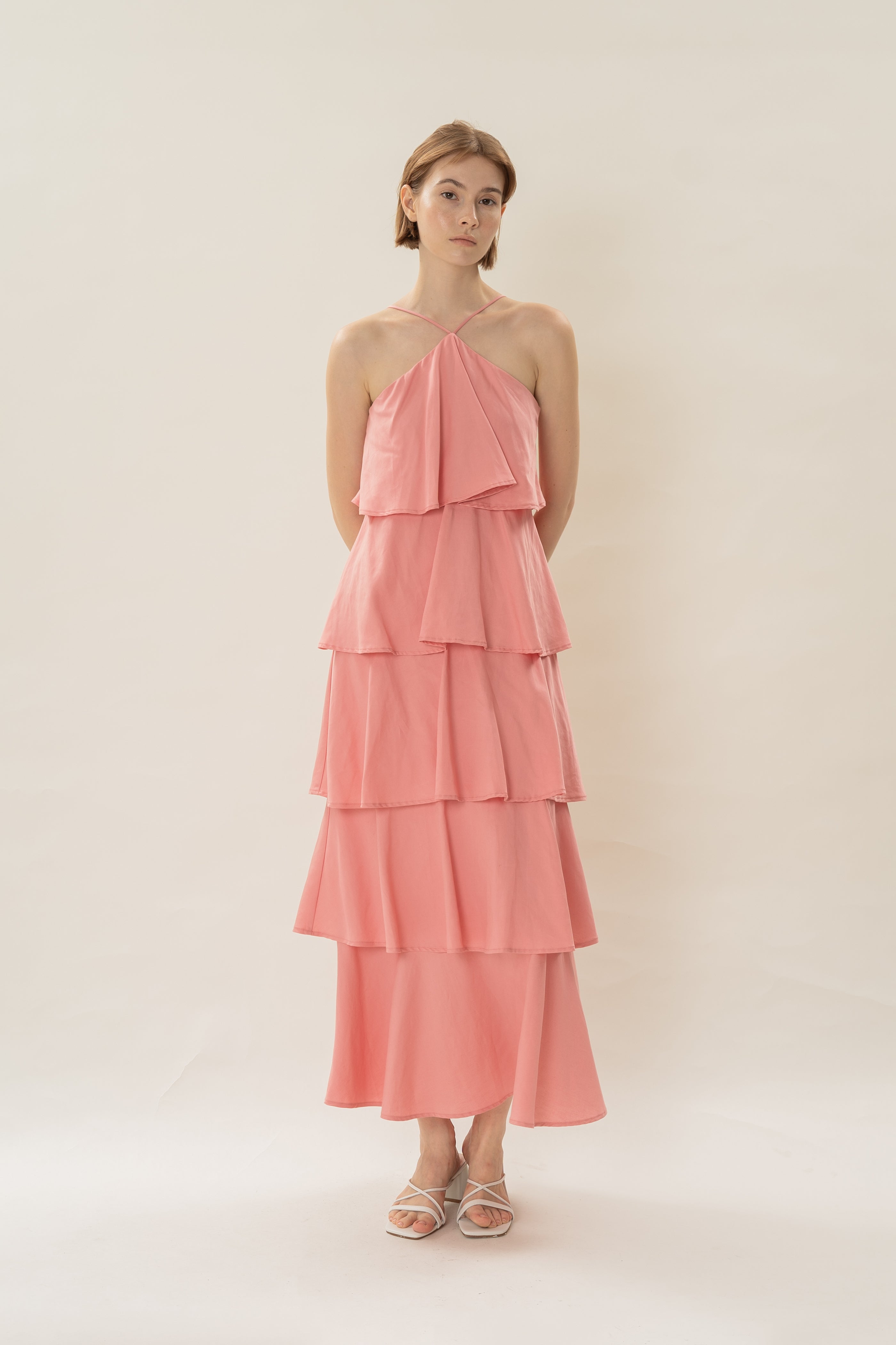 Layered Maxi Dress in Pink
