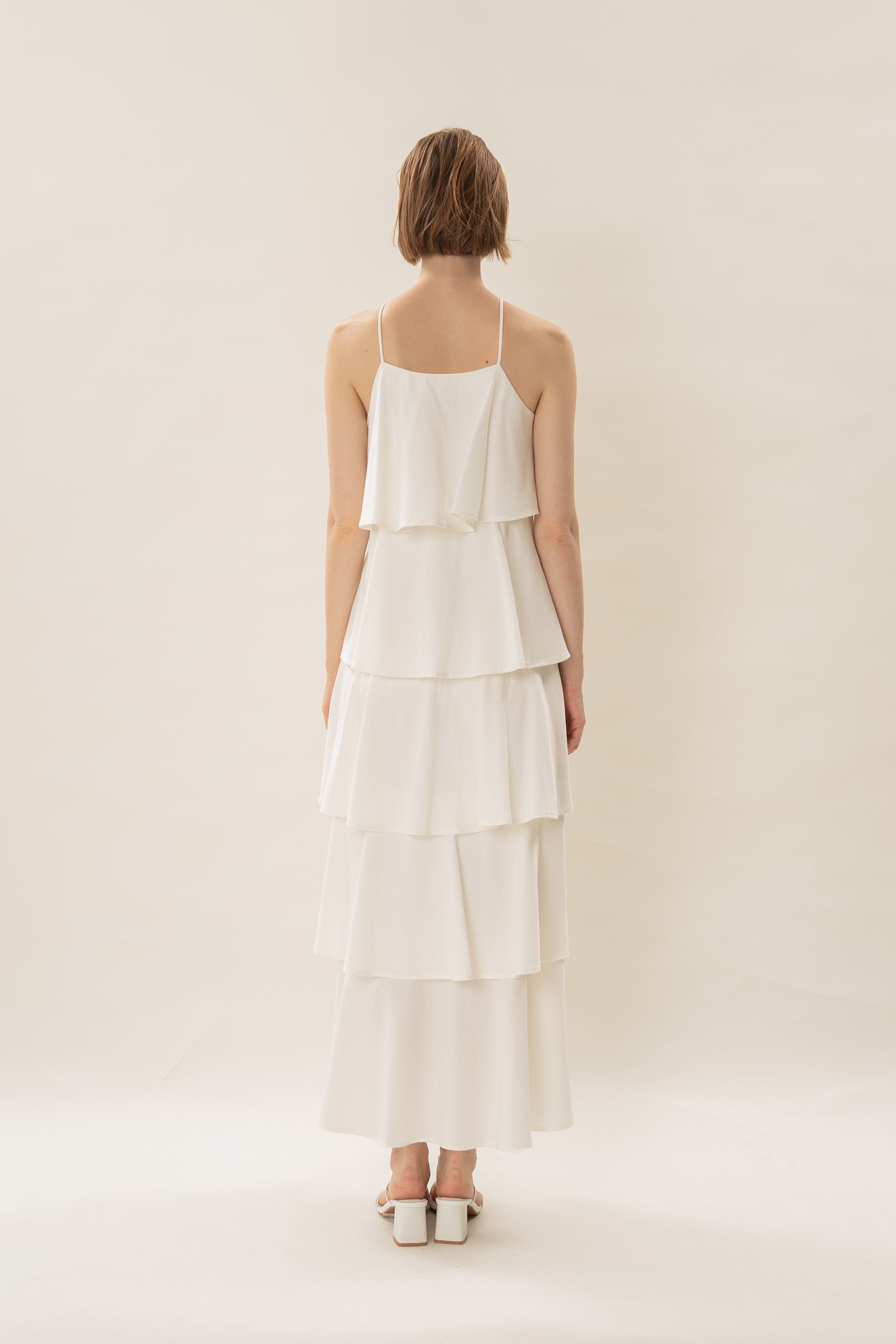 Layered Maxi Dress in White