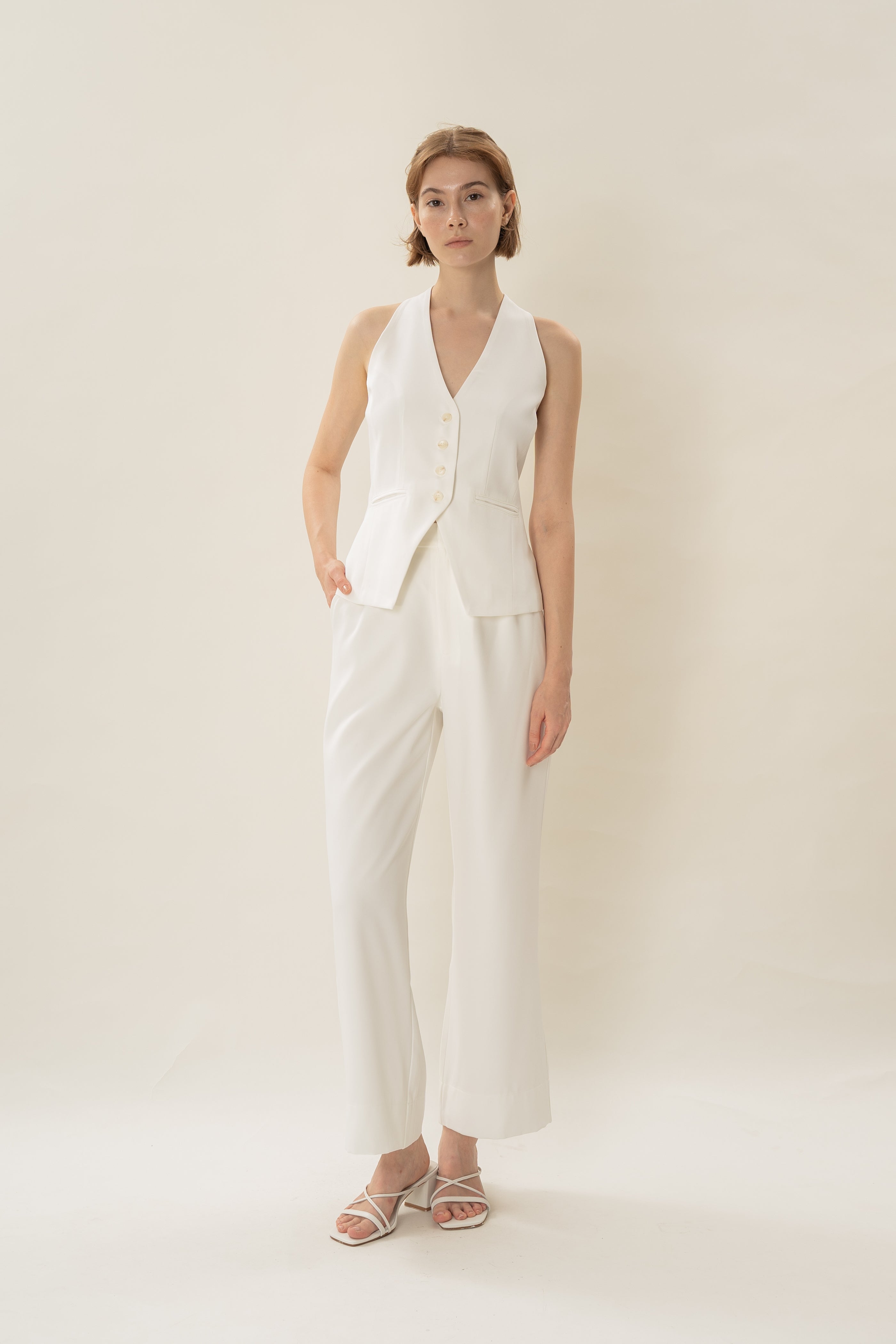 Halter Waistcoat in White