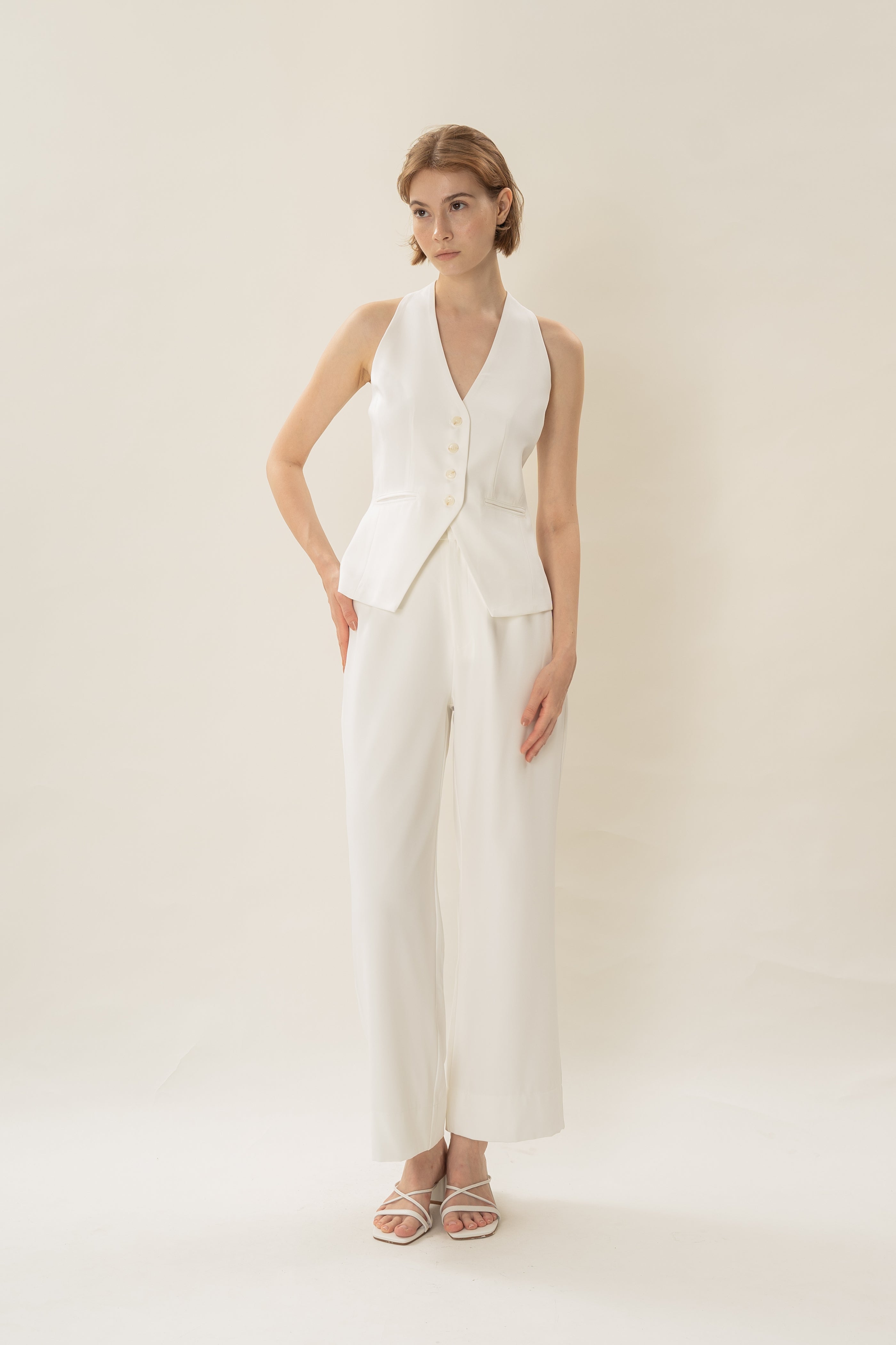 Halter Waistcoat in White