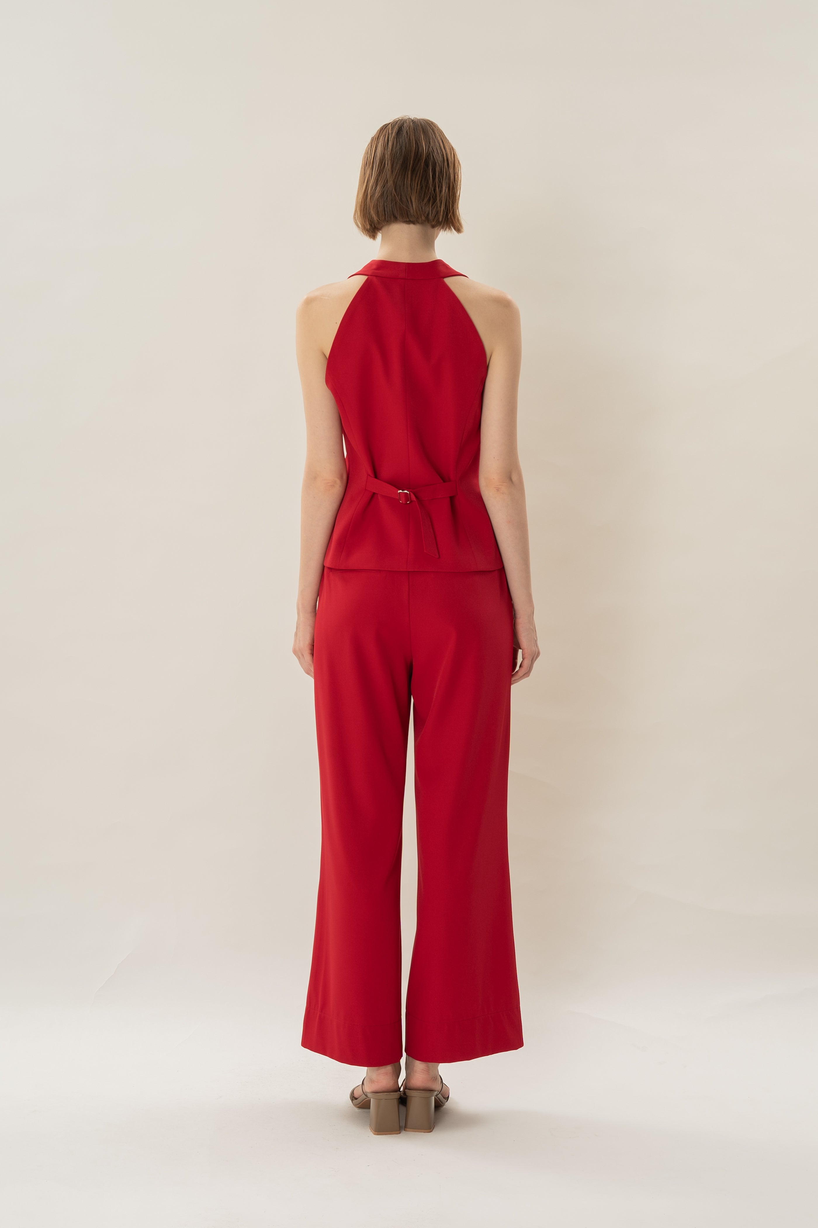Halter Waistcoat in Red
