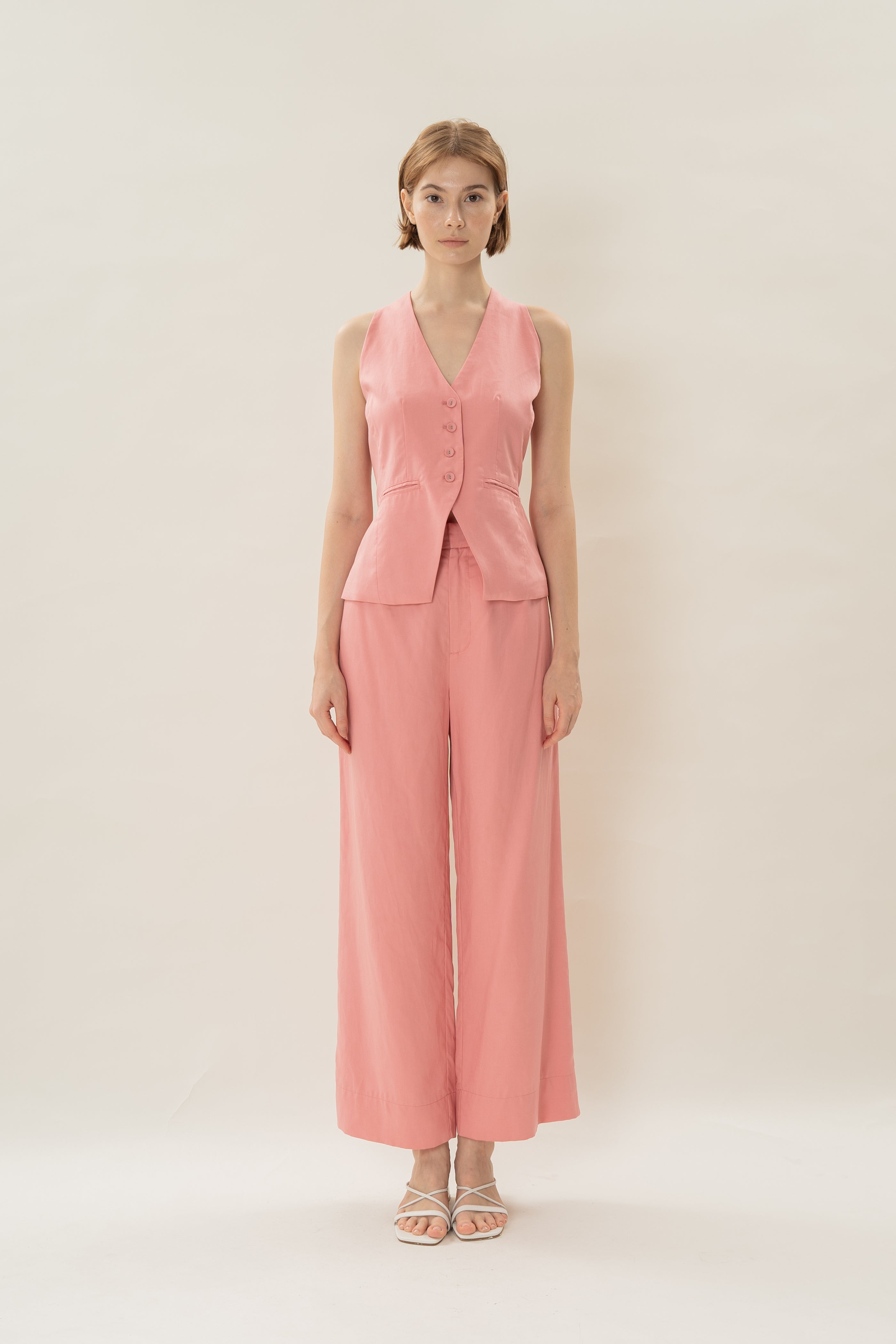 Halter Waistcoat in Pink