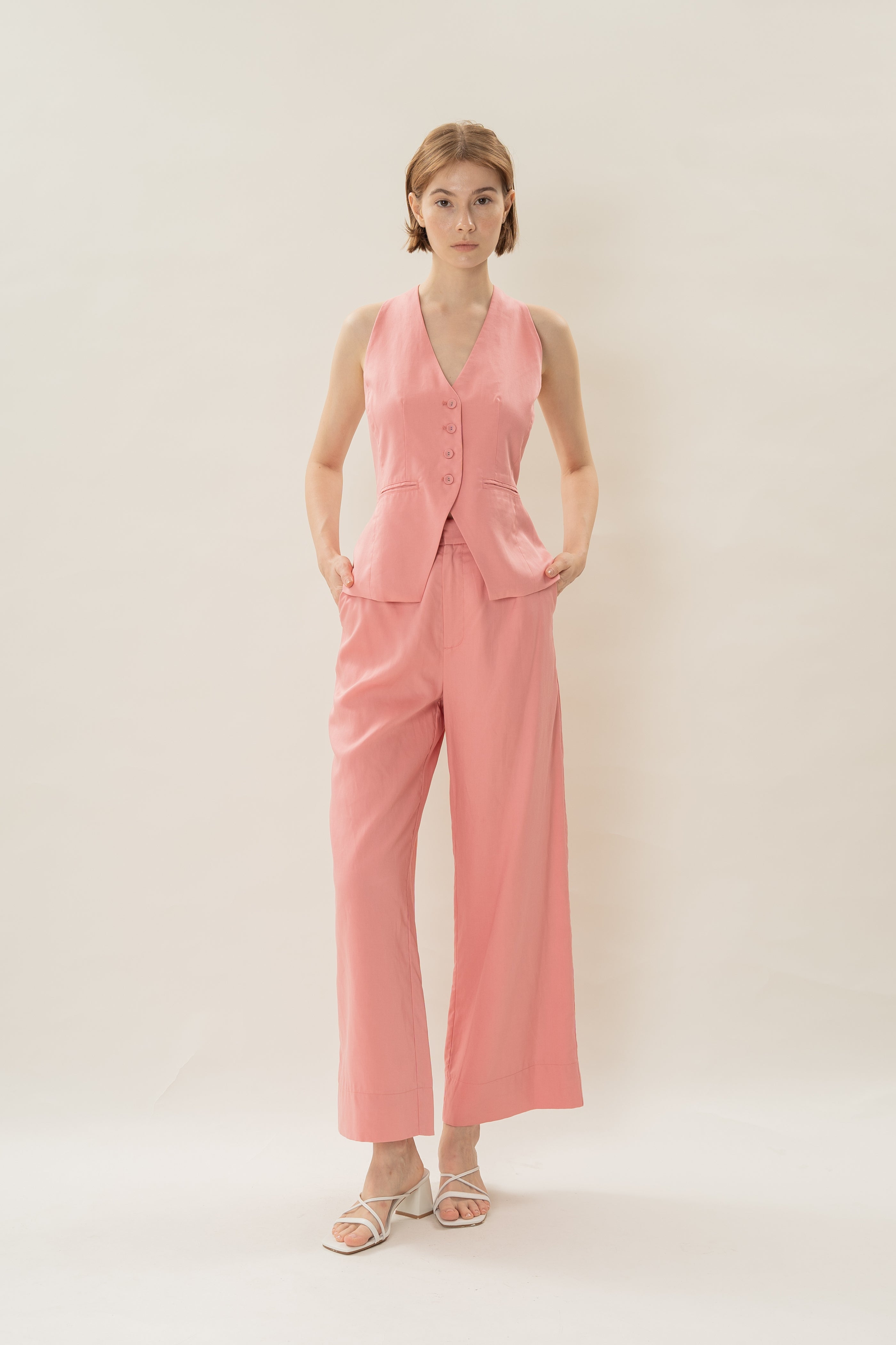 Halter Waistcoat in Pink