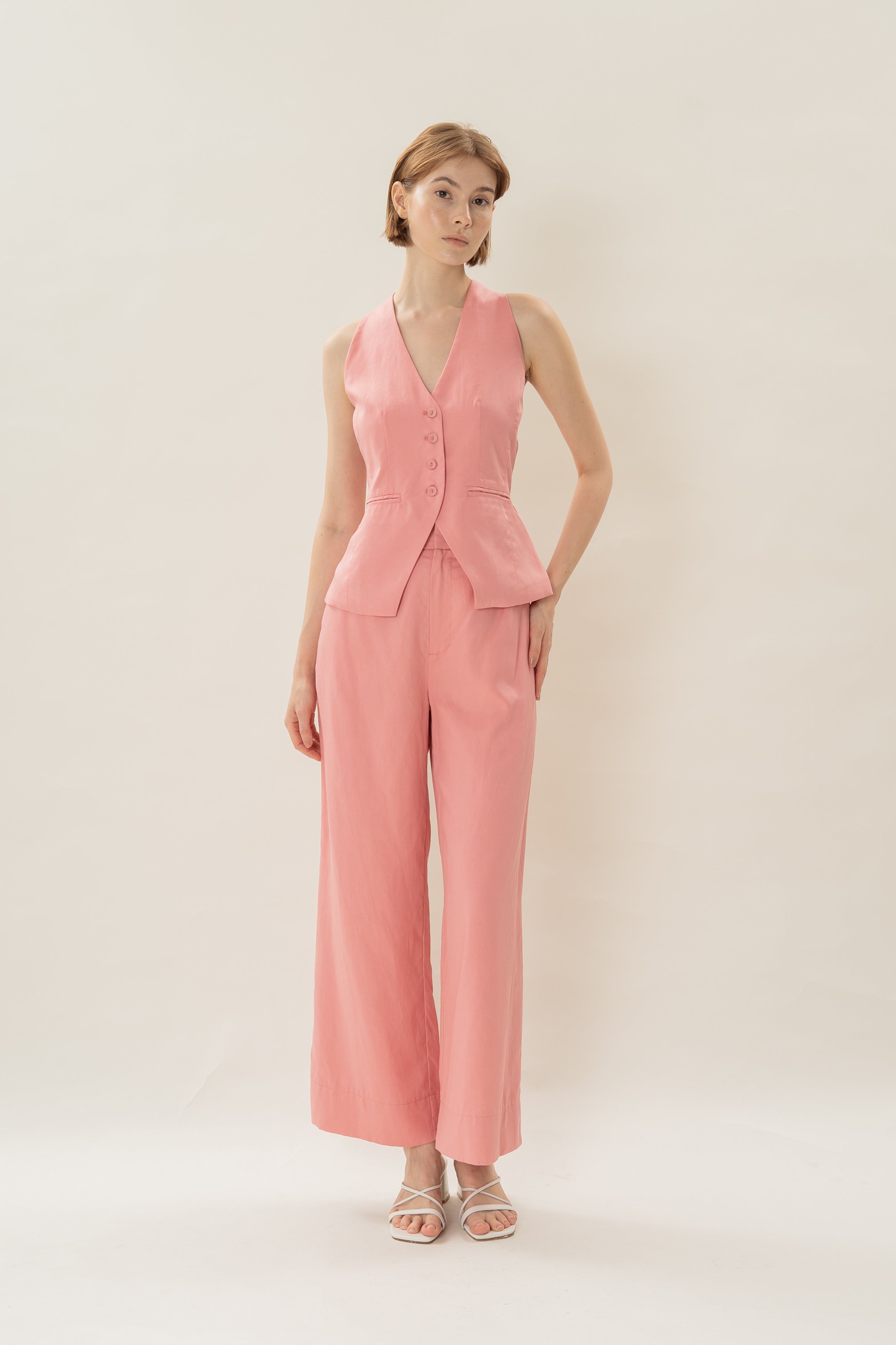 Halter Waistcoat in Pink