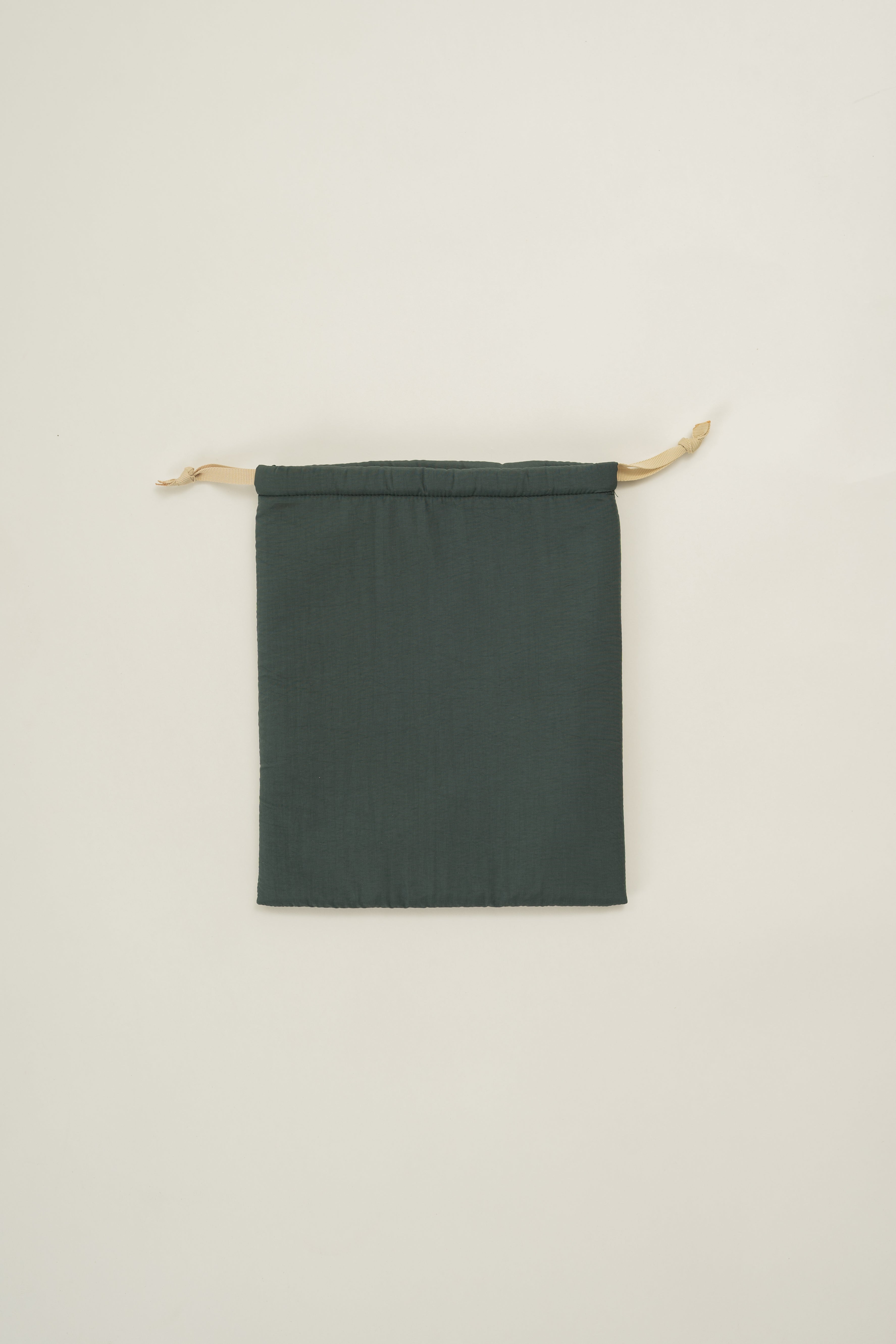 Padded Nylon Drawstring Pouch in Pine Grove