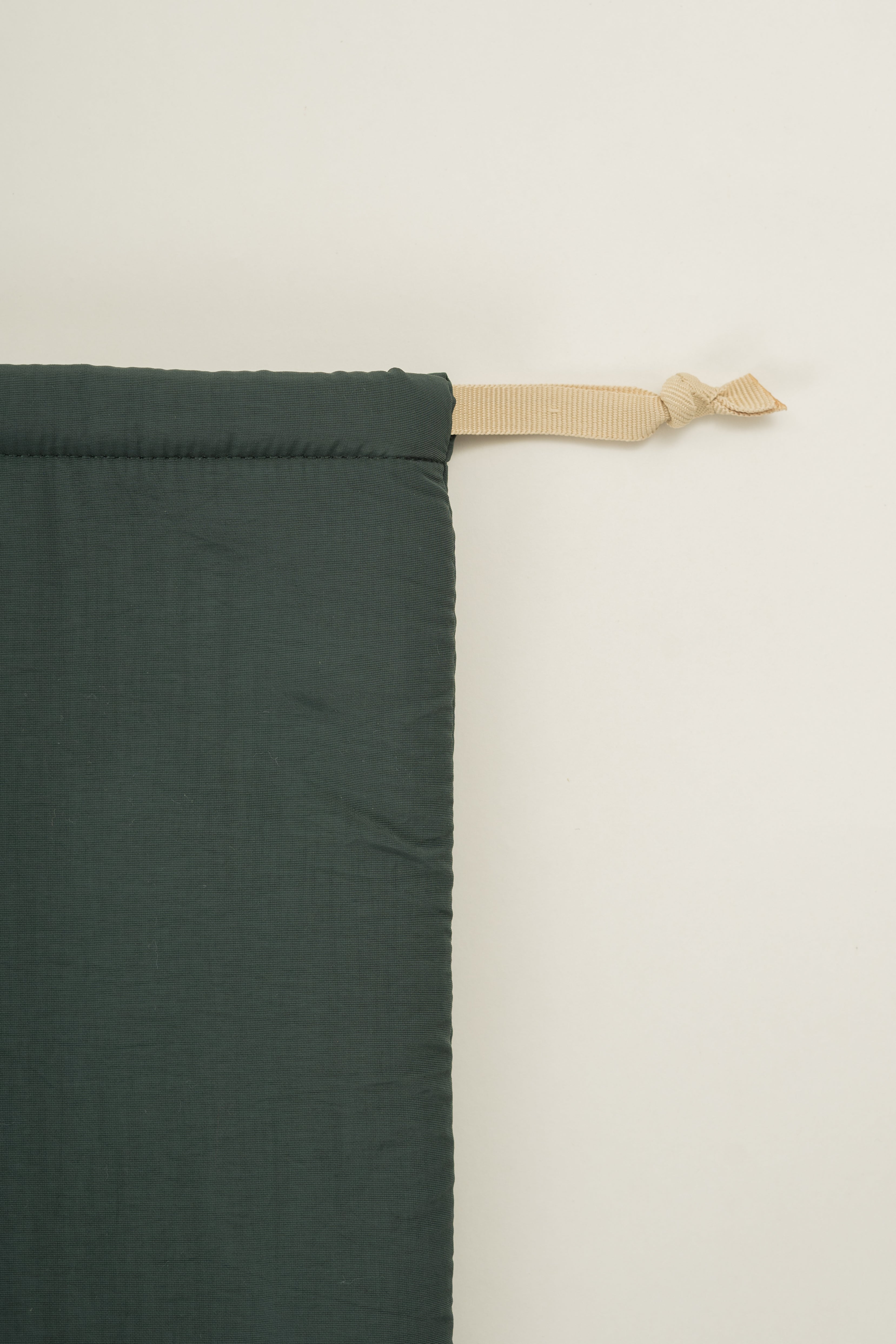 Padded Nylon Drawstring Pouch in Pine Grove