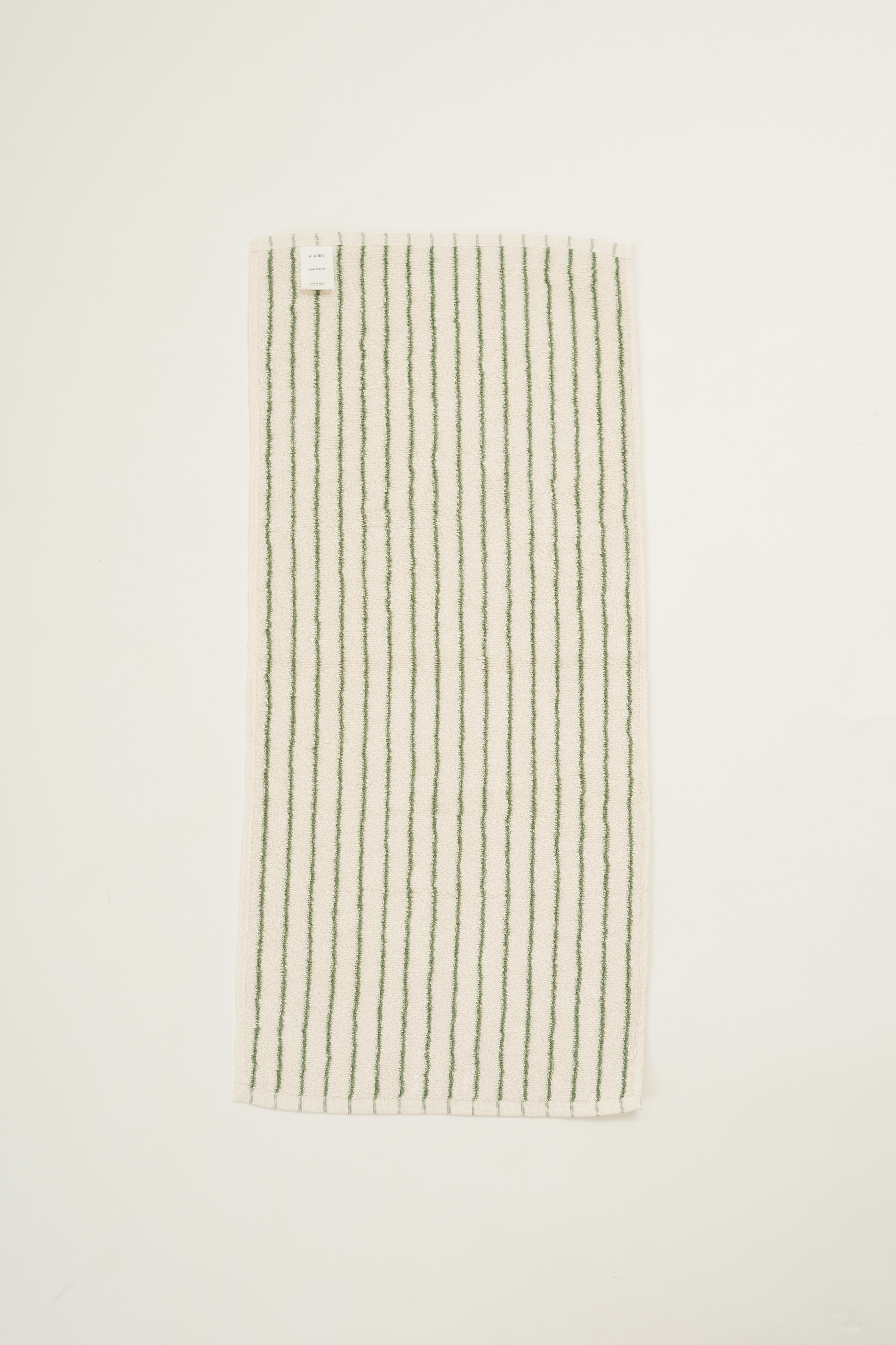 Hand Towel In Green Stripes
