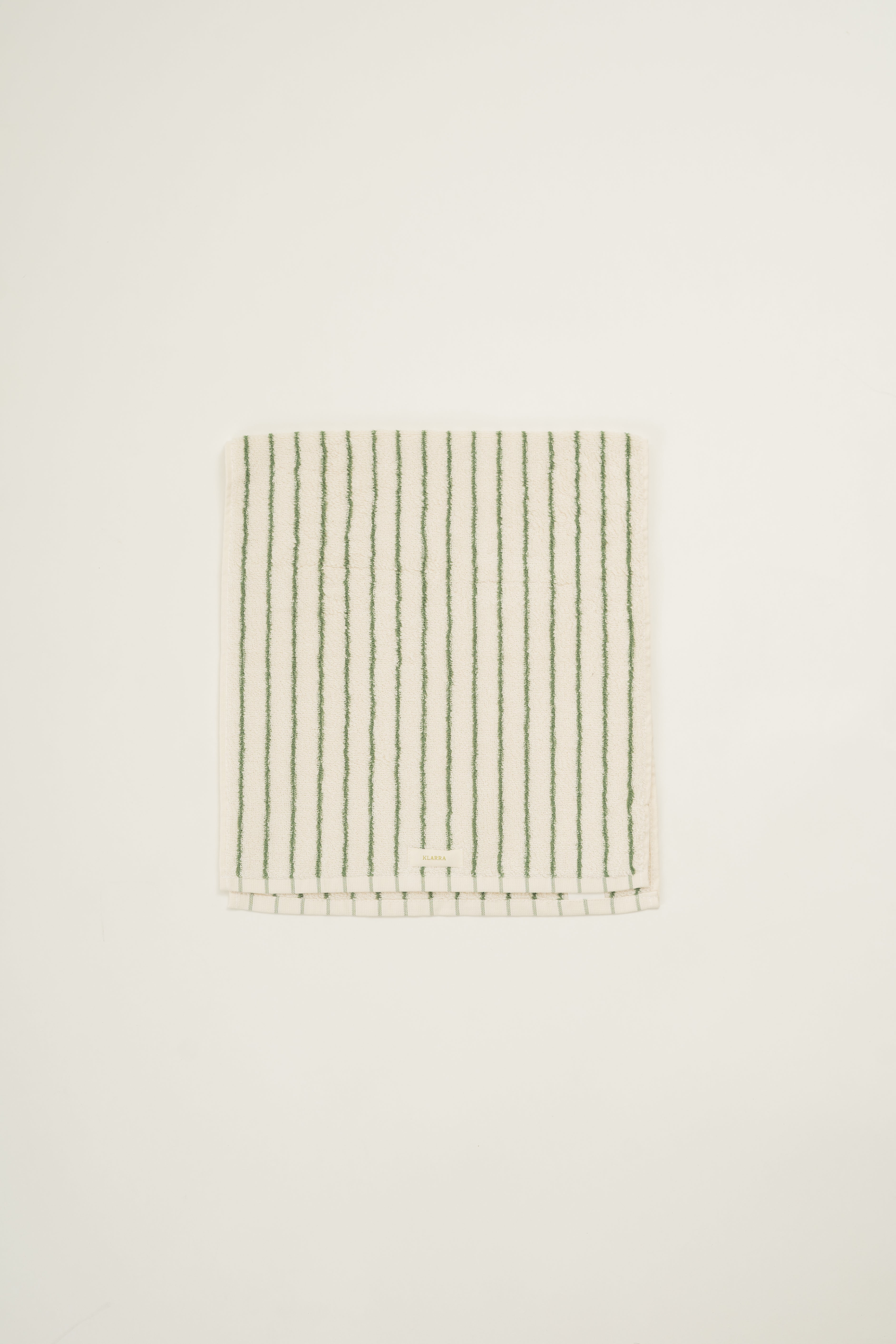 Hand Towel In Green Stripes