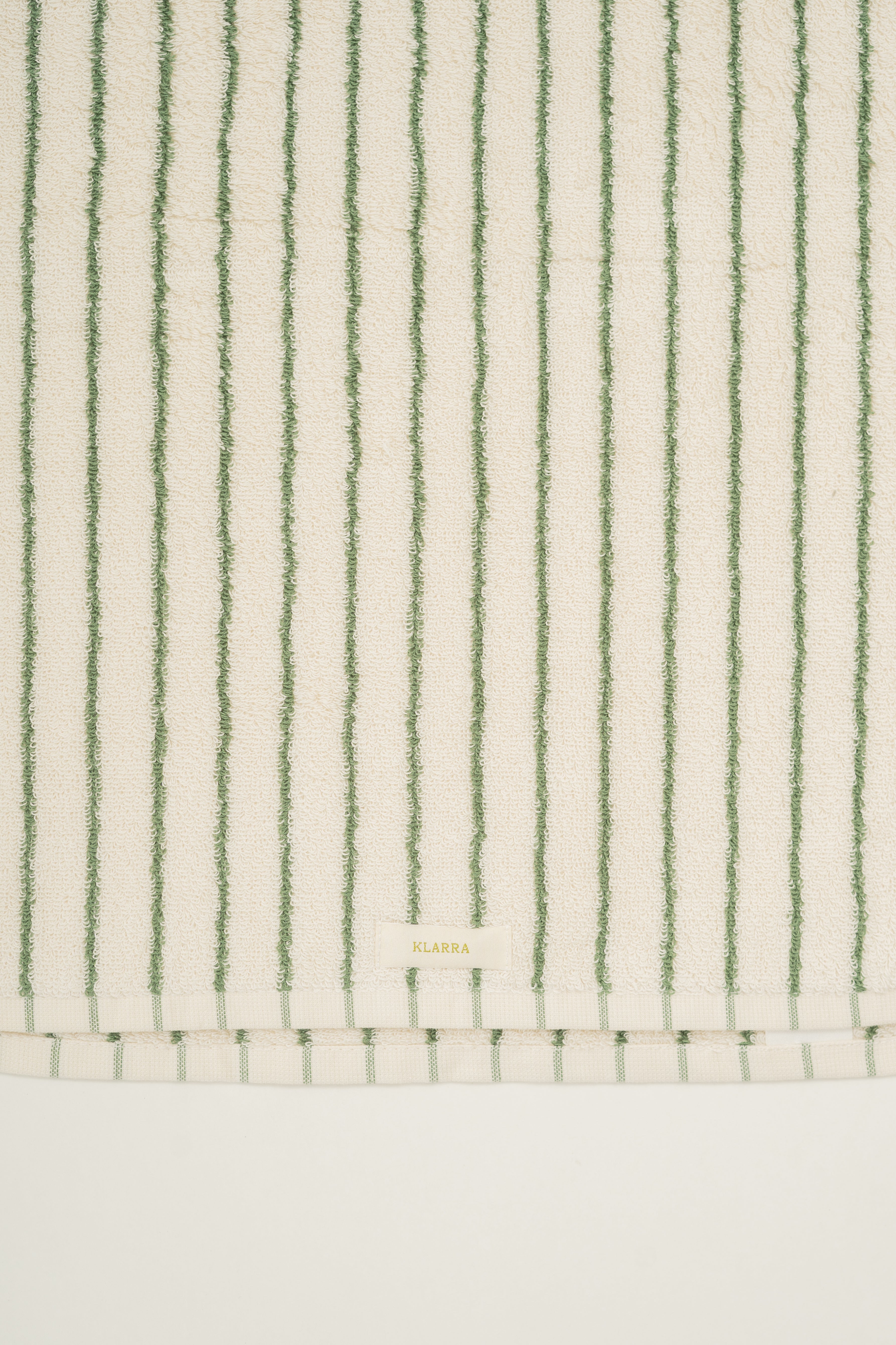 Hand Towel In Green Stripes