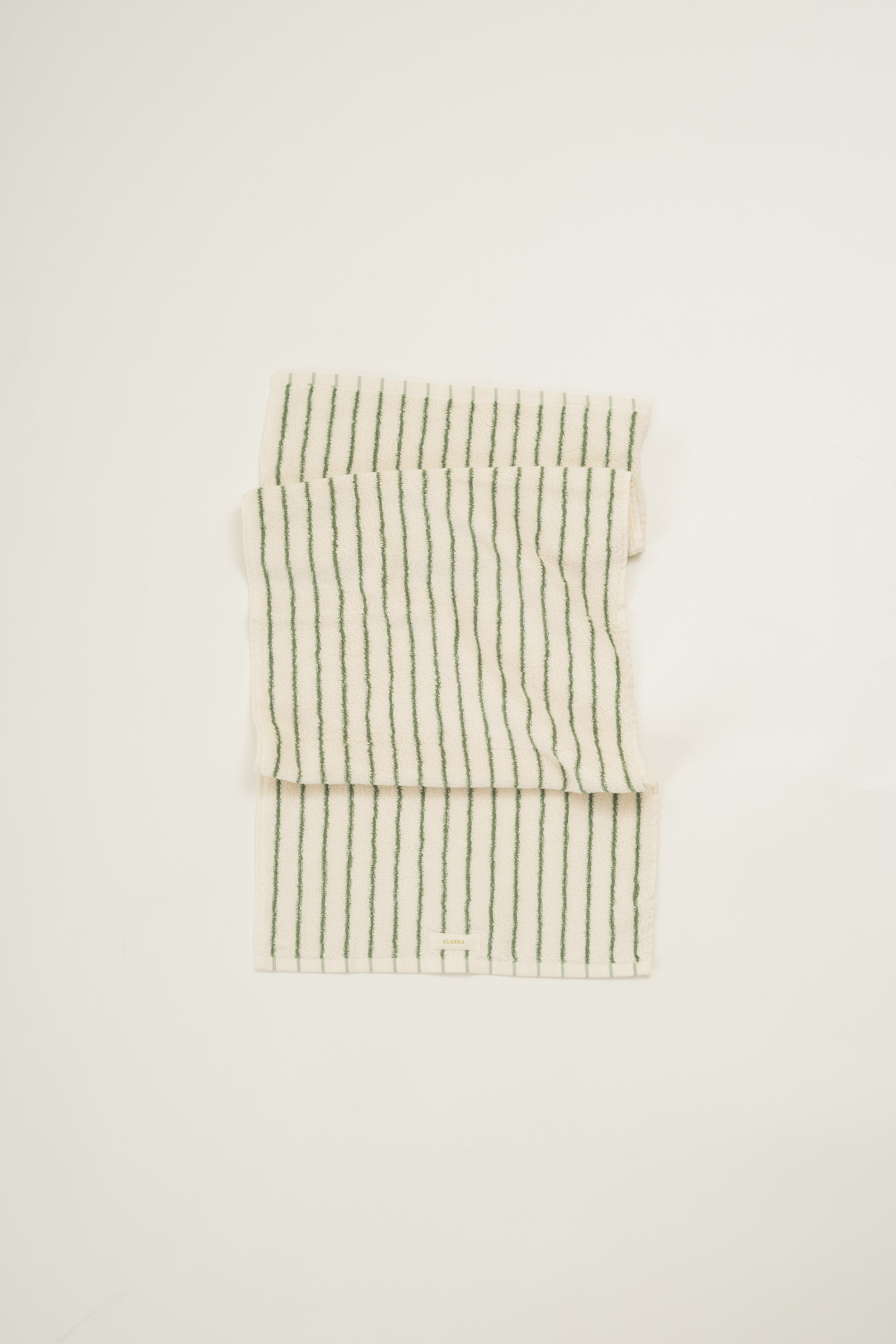 Hand Towel In Green Stripes