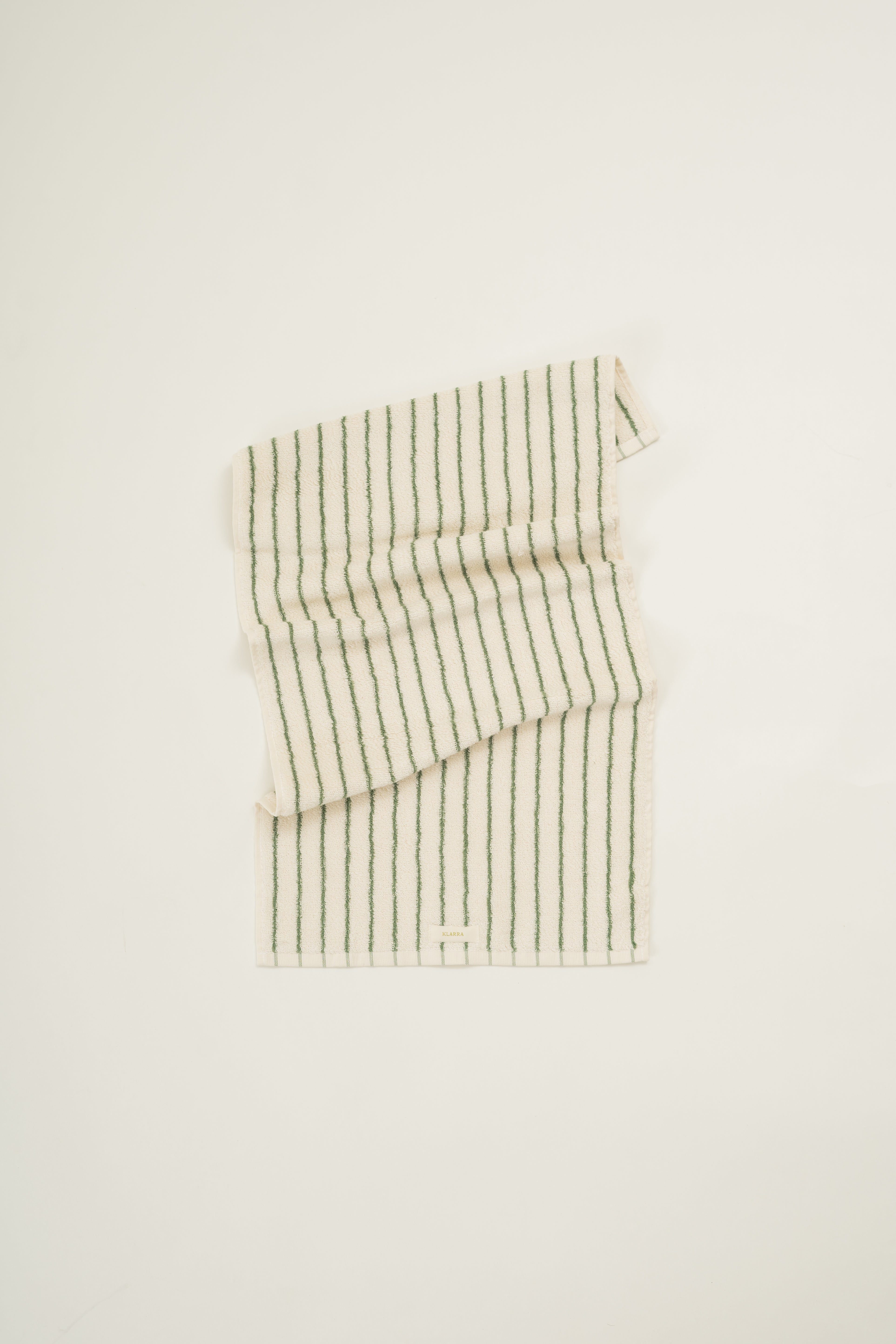 Hand Towel In Green Stripes