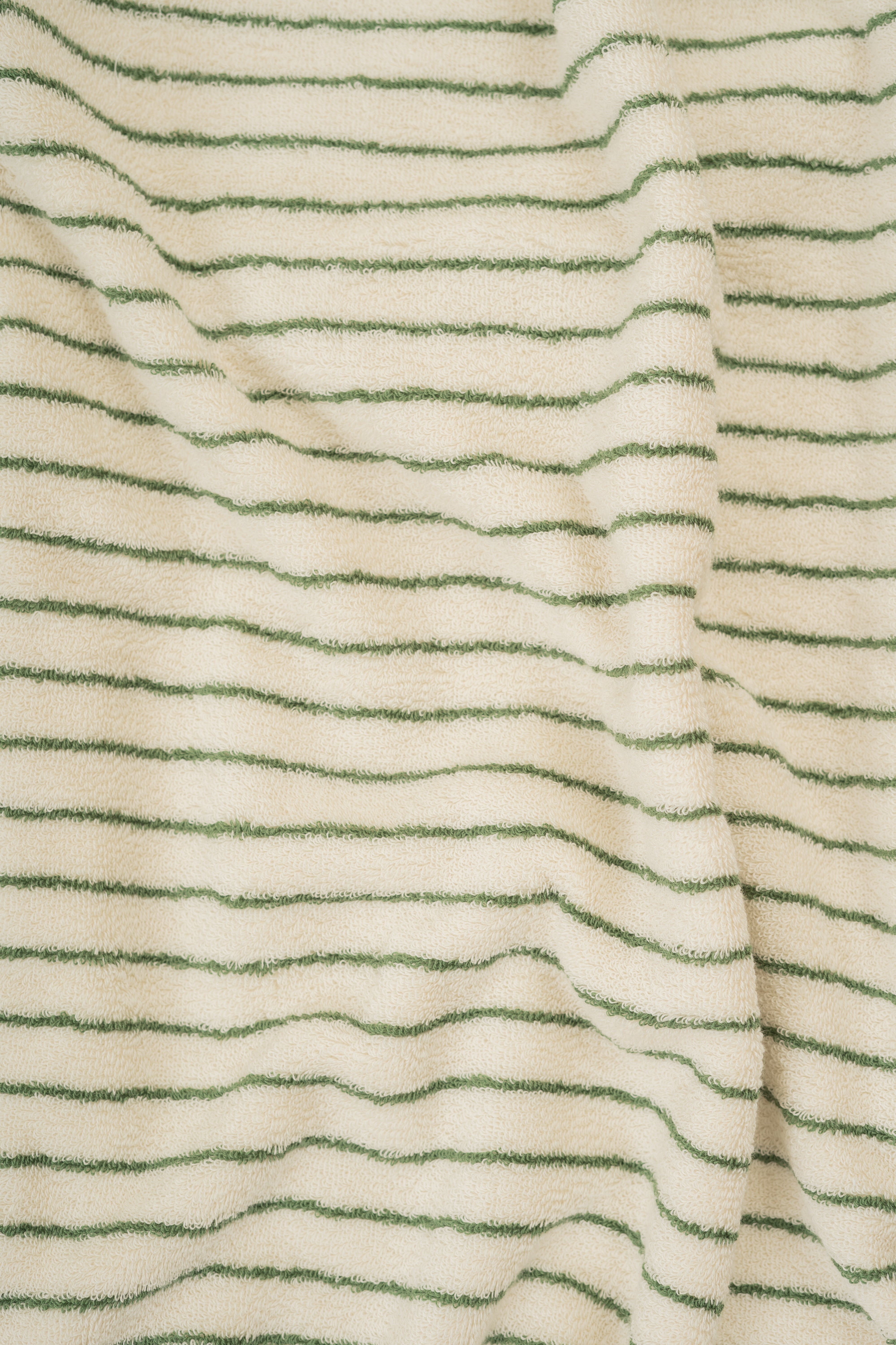 Hand Towel In Green Stripes