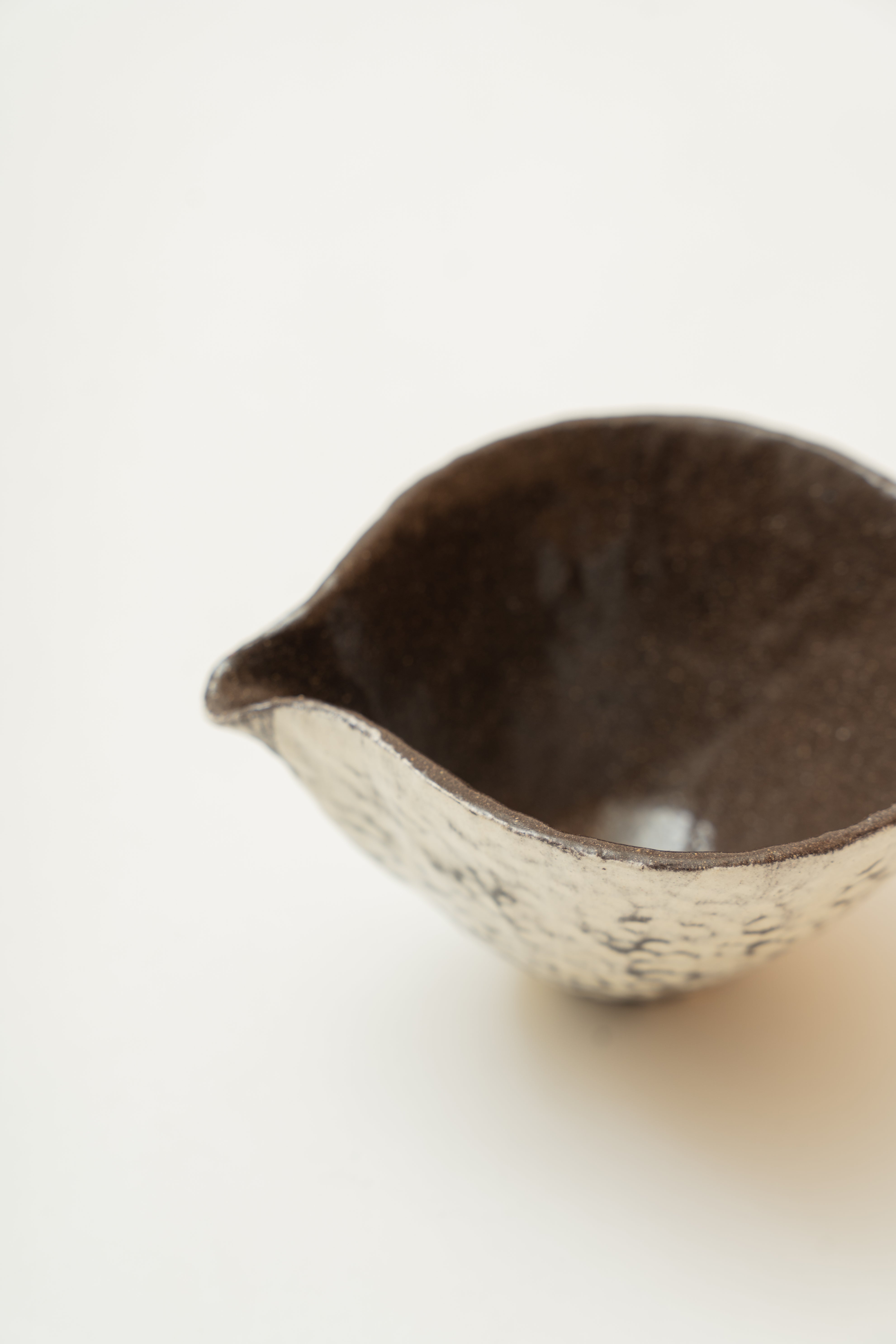 Tea Bowl With Spout In Speckled Stone Brown