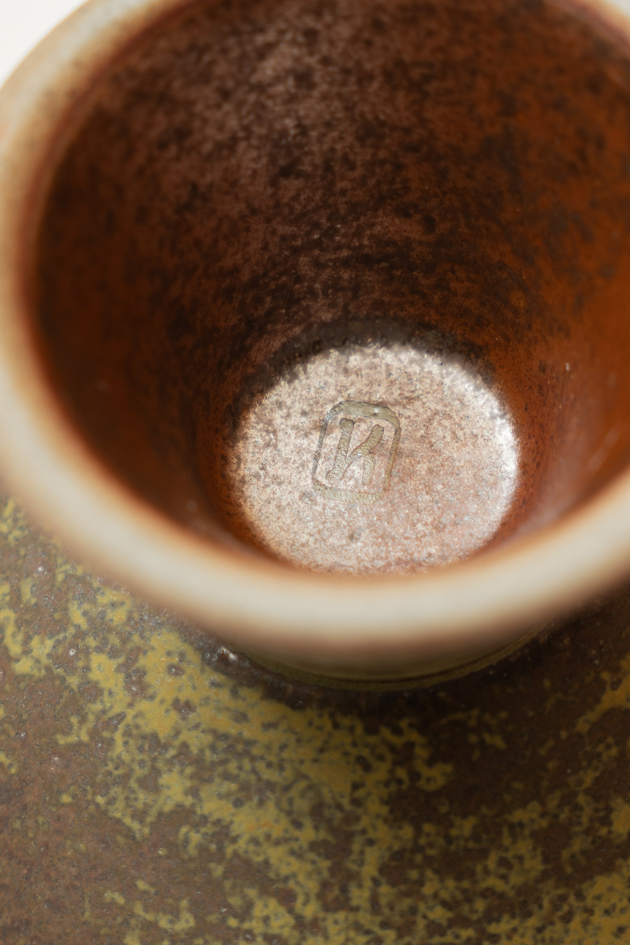 Earthenware Pedestal Bowl in Dark Elmwood