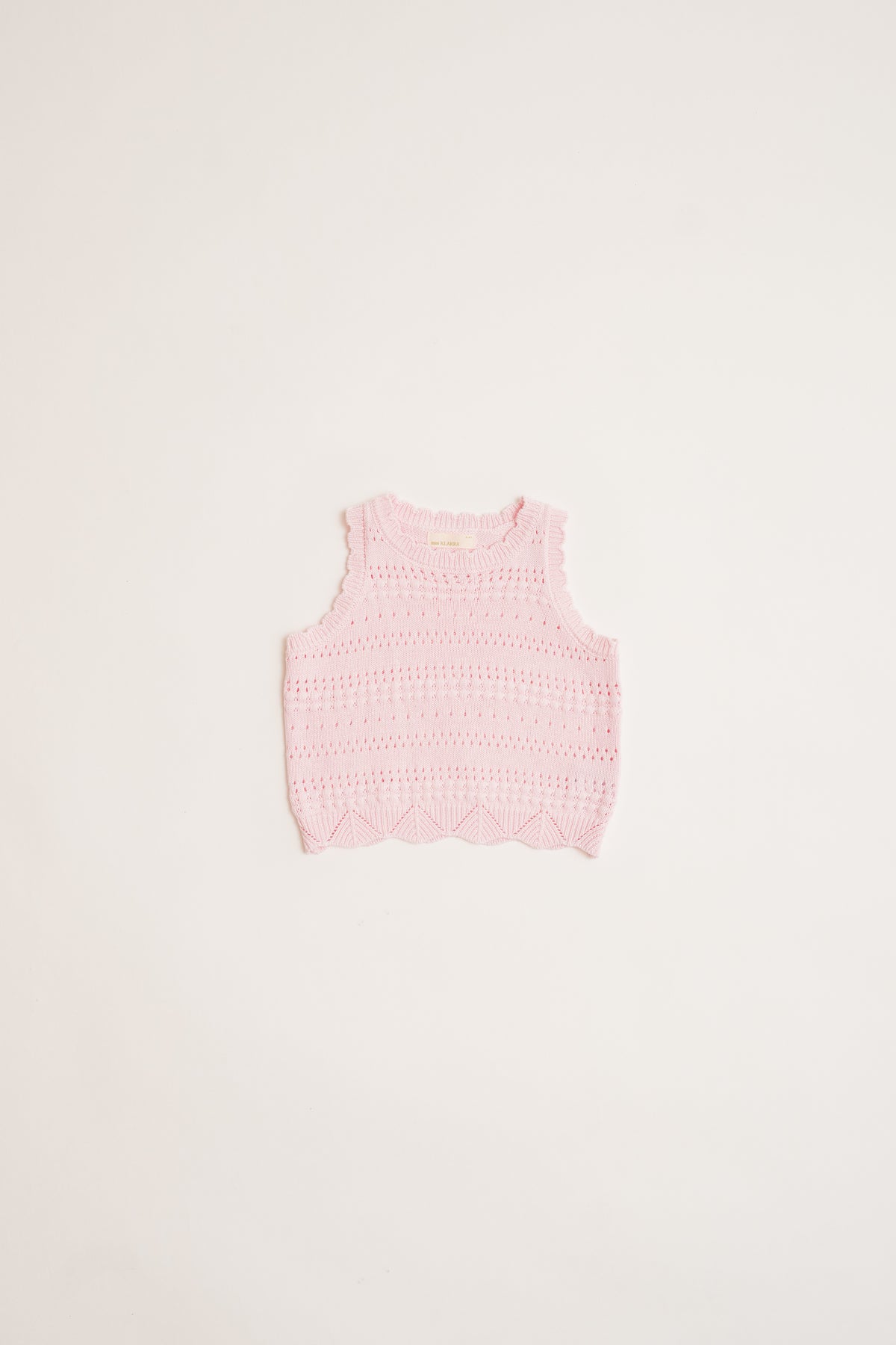 Mini Crochet Knit Tank in Pale Pink