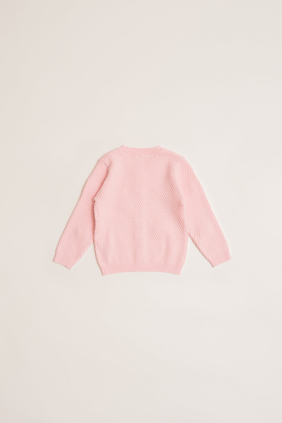Mini Floral Applique Cardigan in Pink