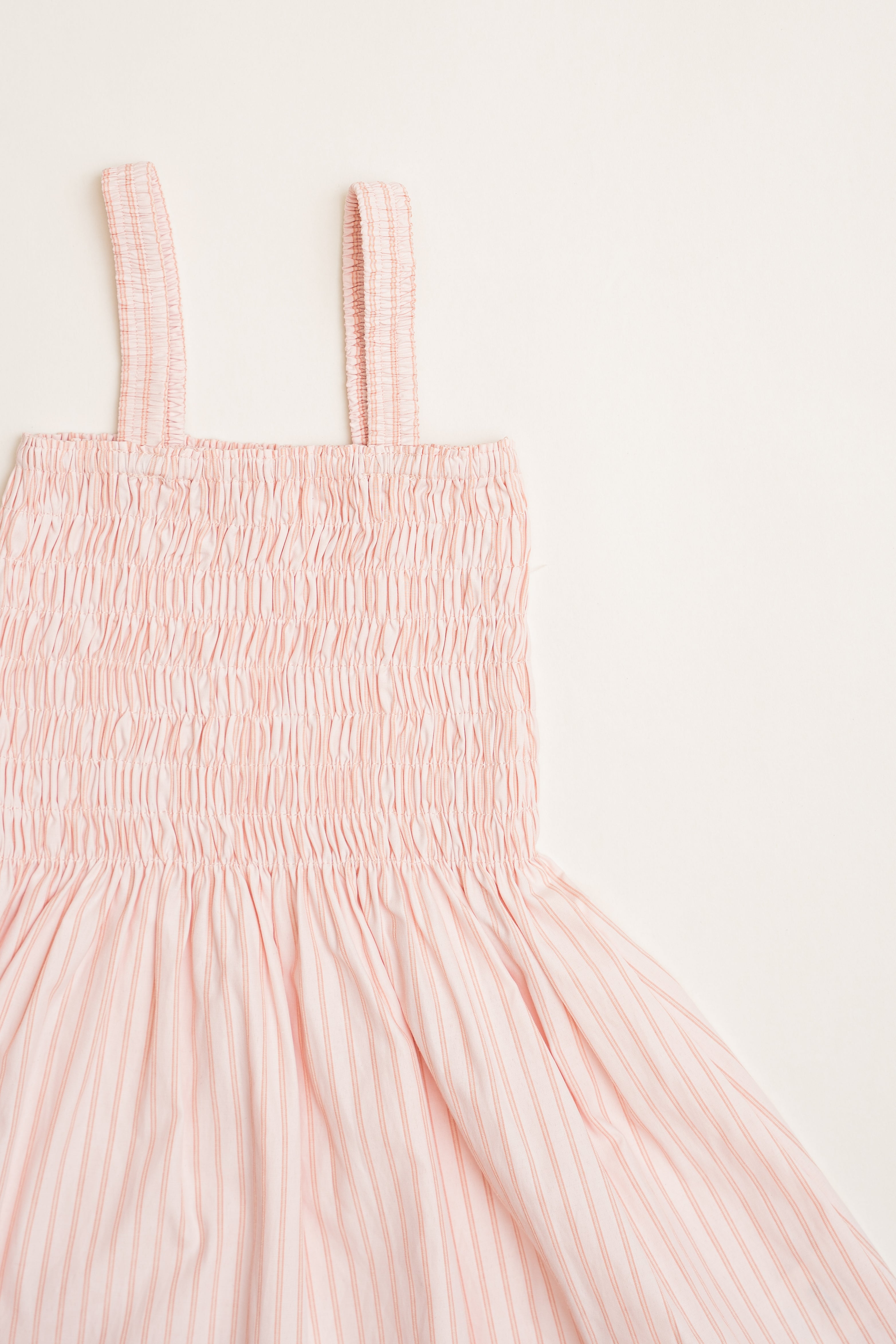 Mini Cami Shirred Dress in Roseate Stripe