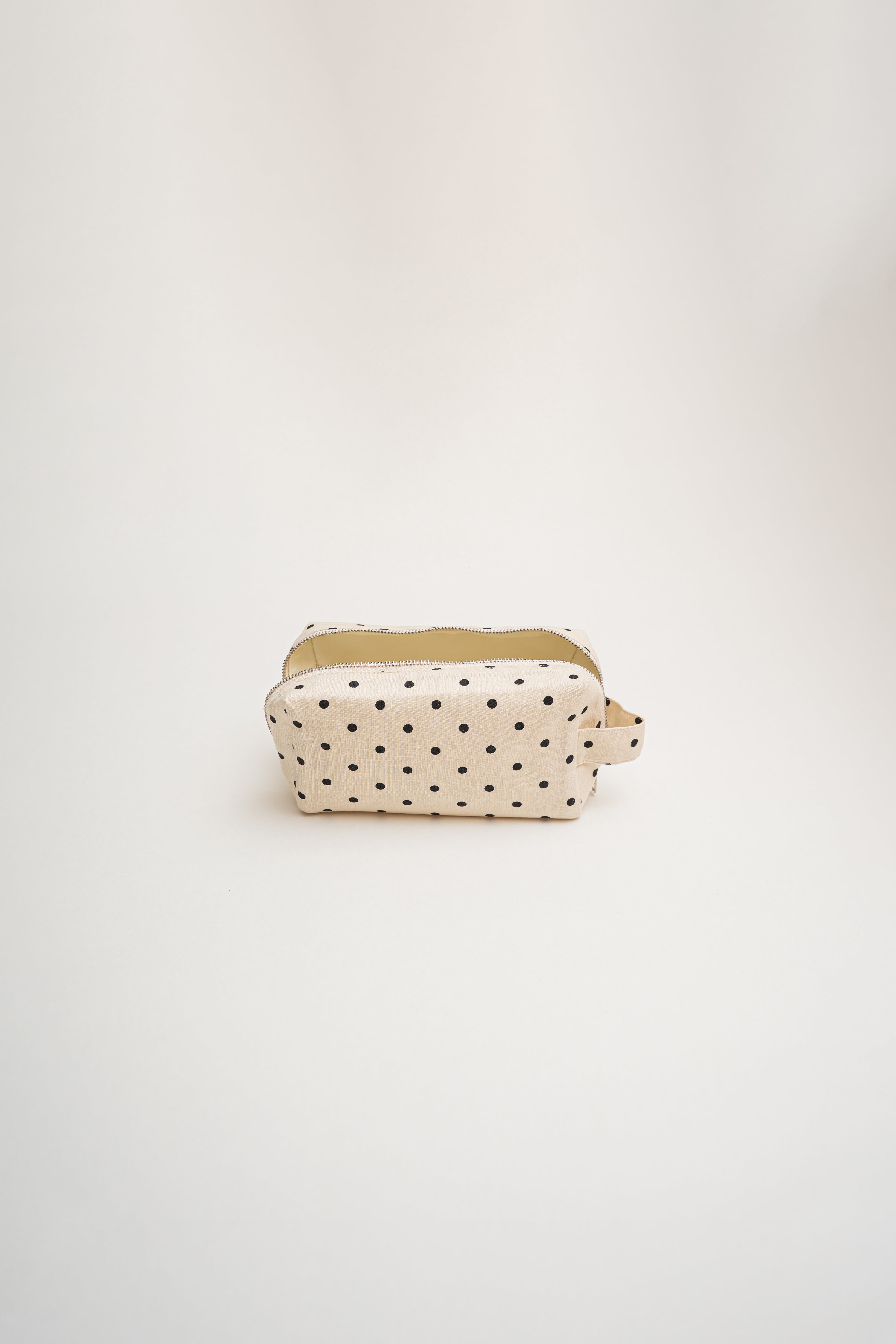 Pouch With Carrying Strap in Polka Dot Ivory