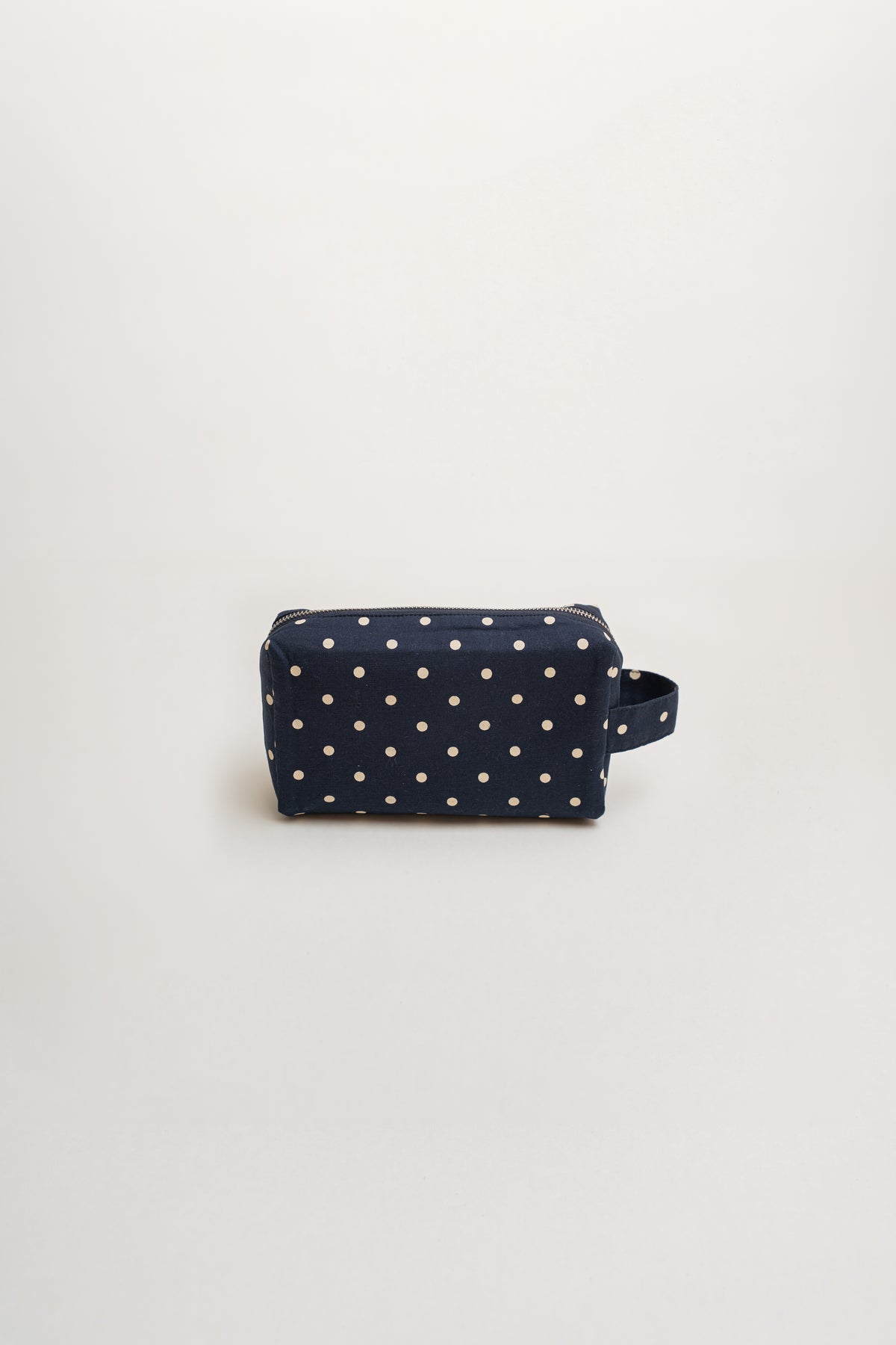 Pouch With Carrying Strap in Polka Dot Navy