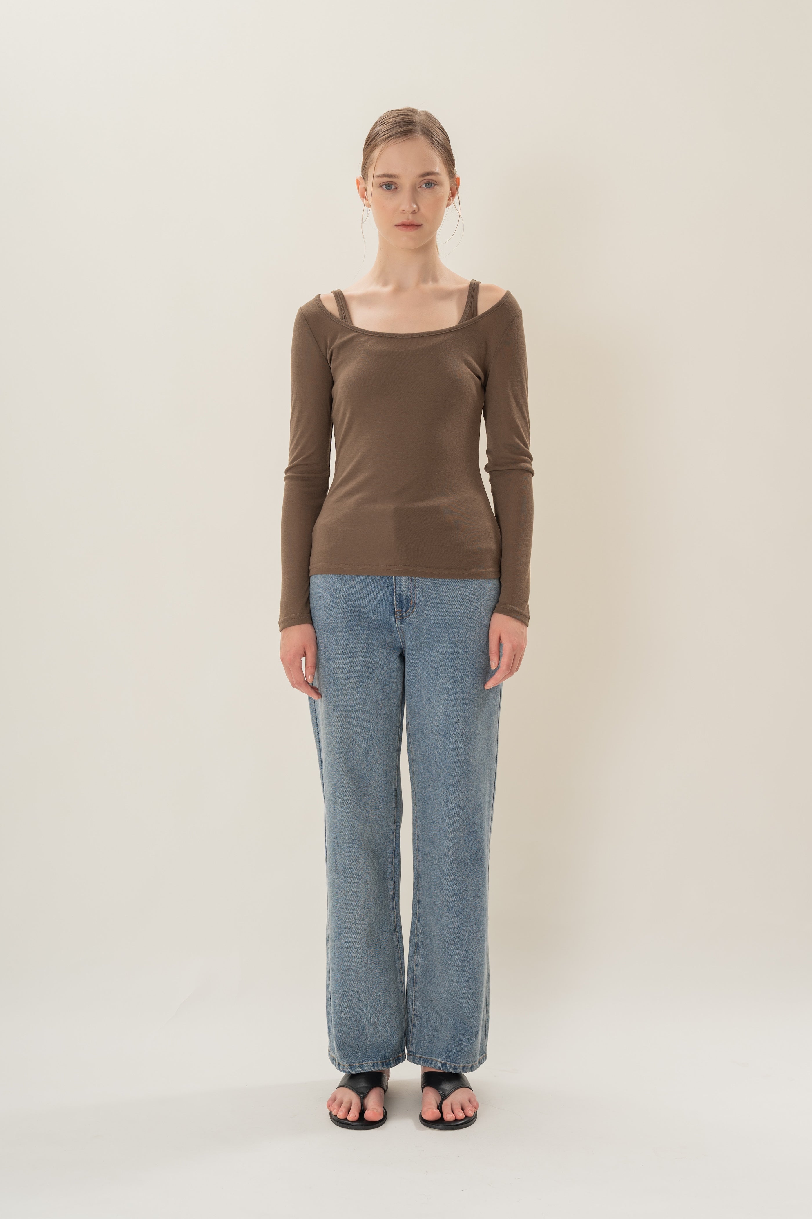 Soft Layered Two-Piece in Brown