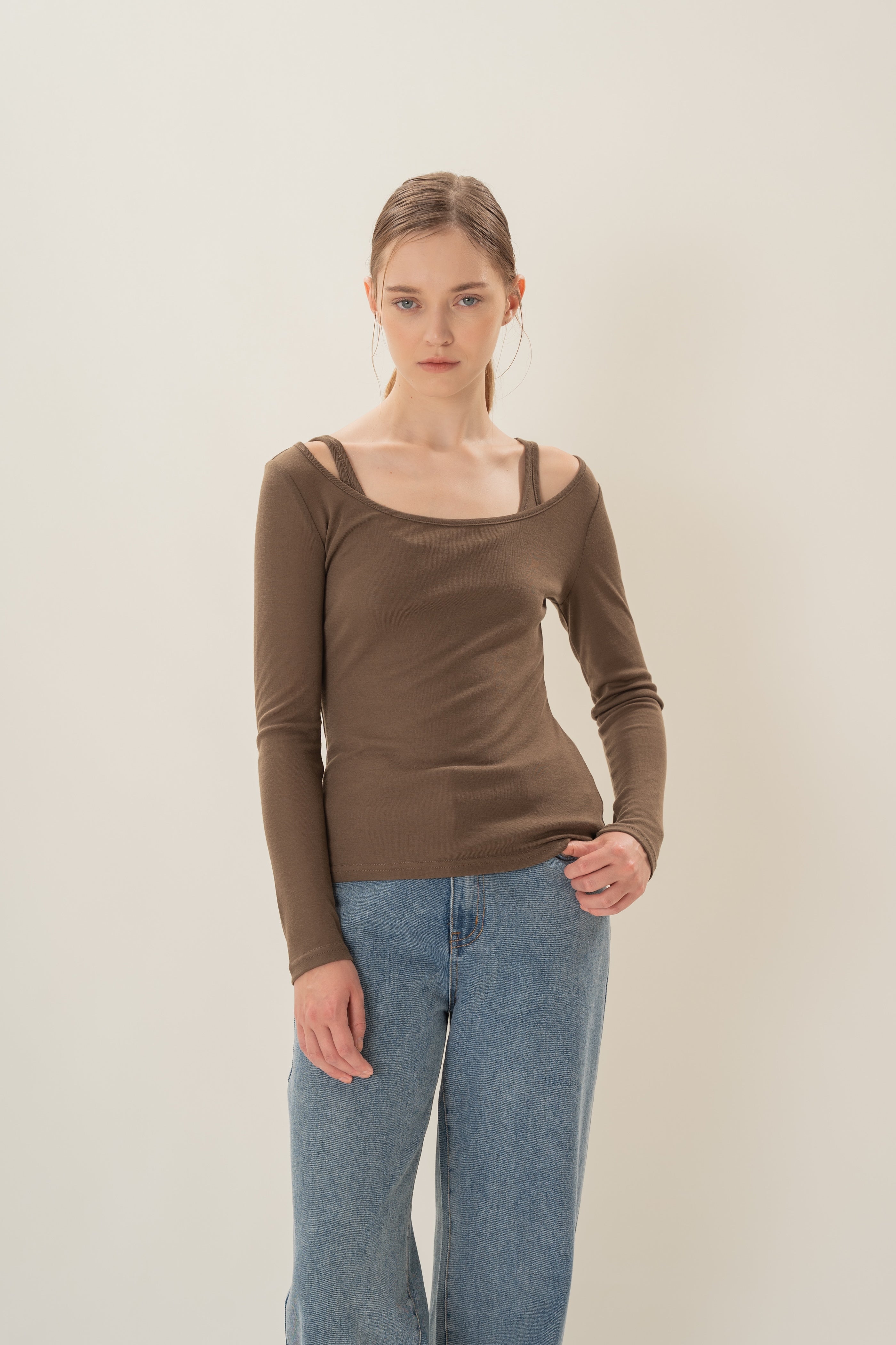 Soft Layered Two-Piece in Brown